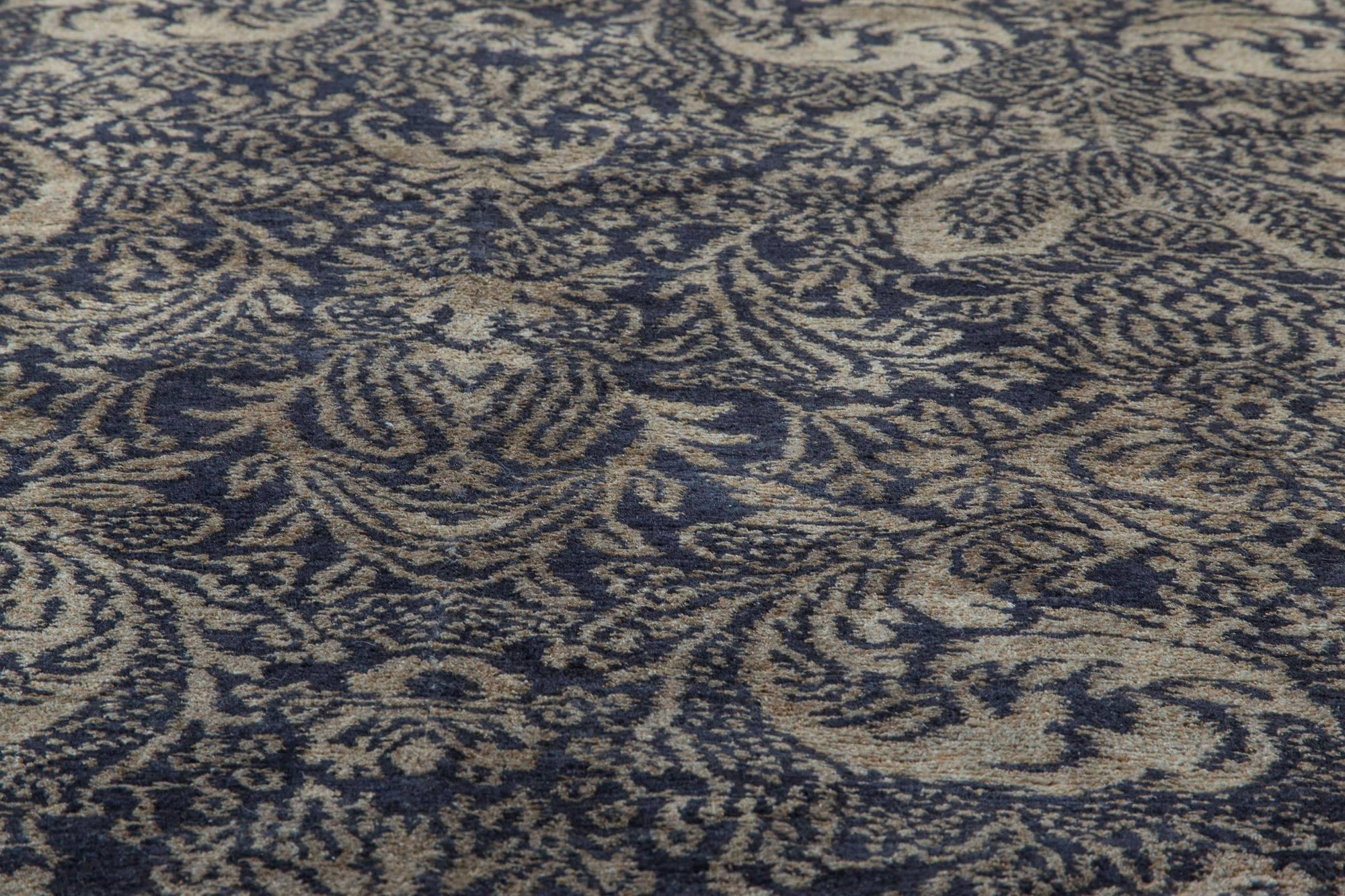 Zeitgenössischer, europäischer und inspirierter tibetischer handgefertigter Teppich von Doris Leslie Blau (Nepalesisch) im Angebot