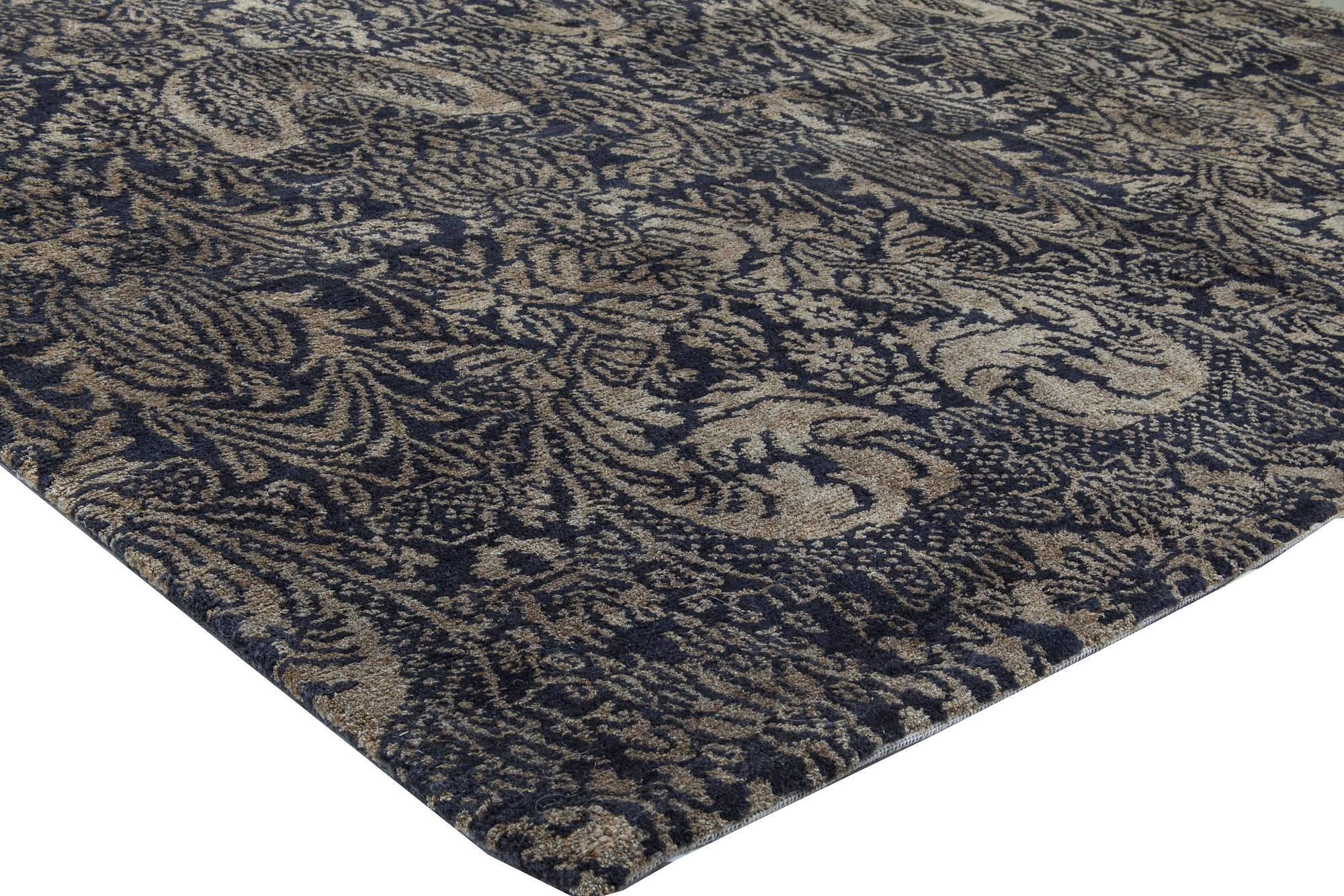Zeitgenössischer, europäischer und inspirierter tibetischer handgefertigter Teppich von Doris Leslie Blau (Handgeknüpft) im Angebot