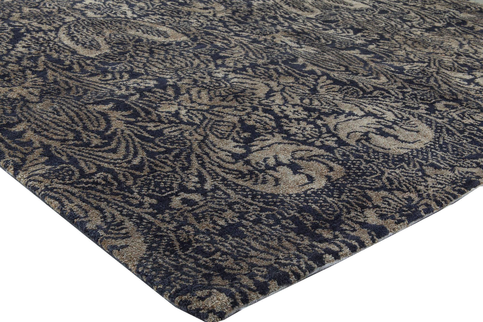 Contemporary European Inspired Tibetan Handmade Rug by Doris Leslie Blau Anudado a mano en venta