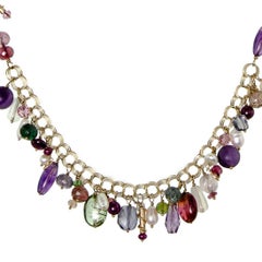 Contemporary Eve Alfille Gemstone 14 Karat Yellow Gold Necklace