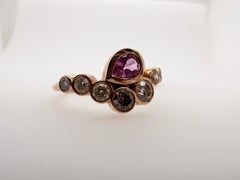 Contemporary Evil Eye Diamond ring 14KT rose gold