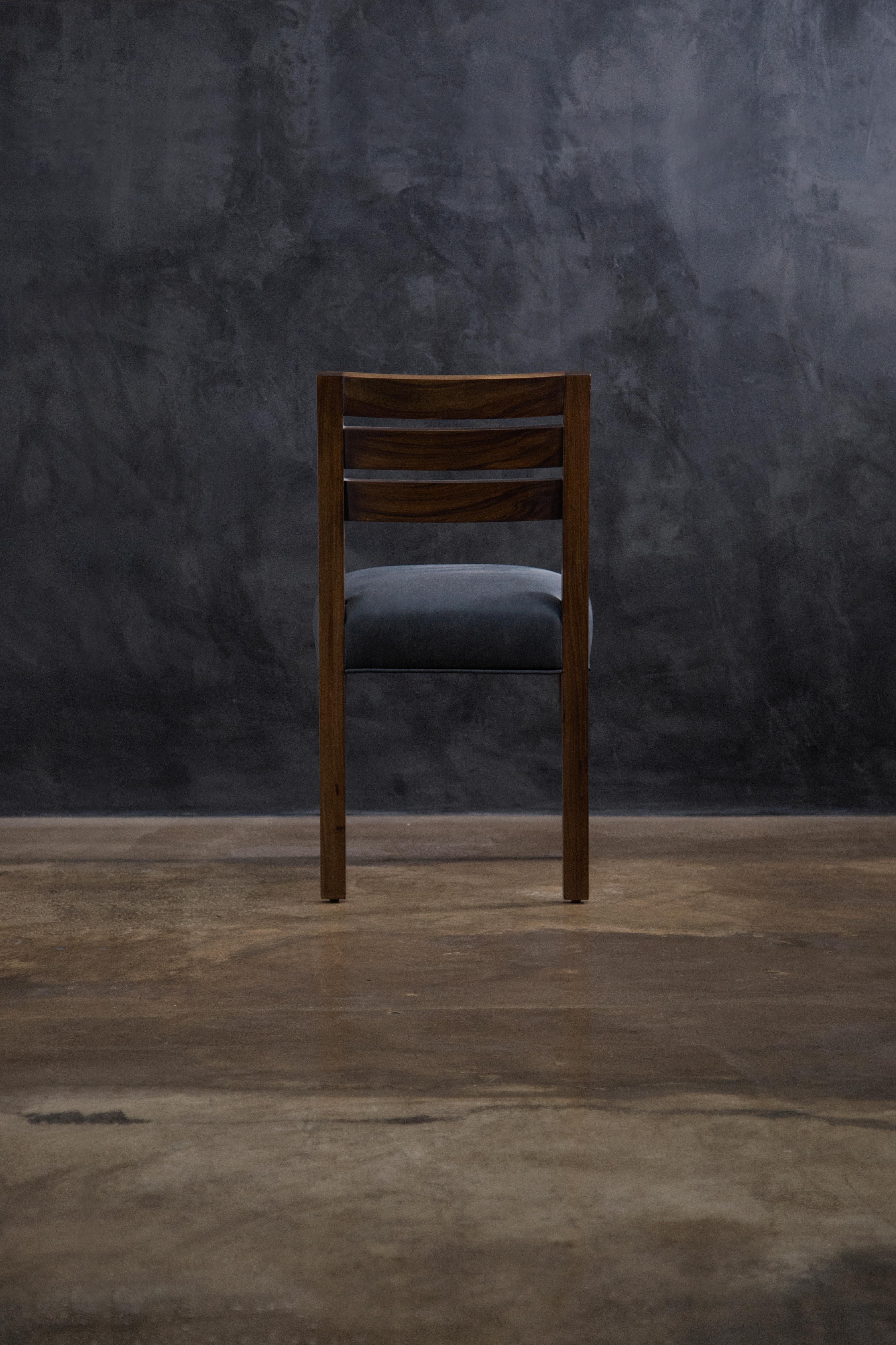 Argentine Contemporary Exotic Wood and Leather Side Chair from Costantini, Renzo For Sale