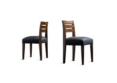 Contemporary Exotic Wood and Leather Side Chair from Costantini, Renzo