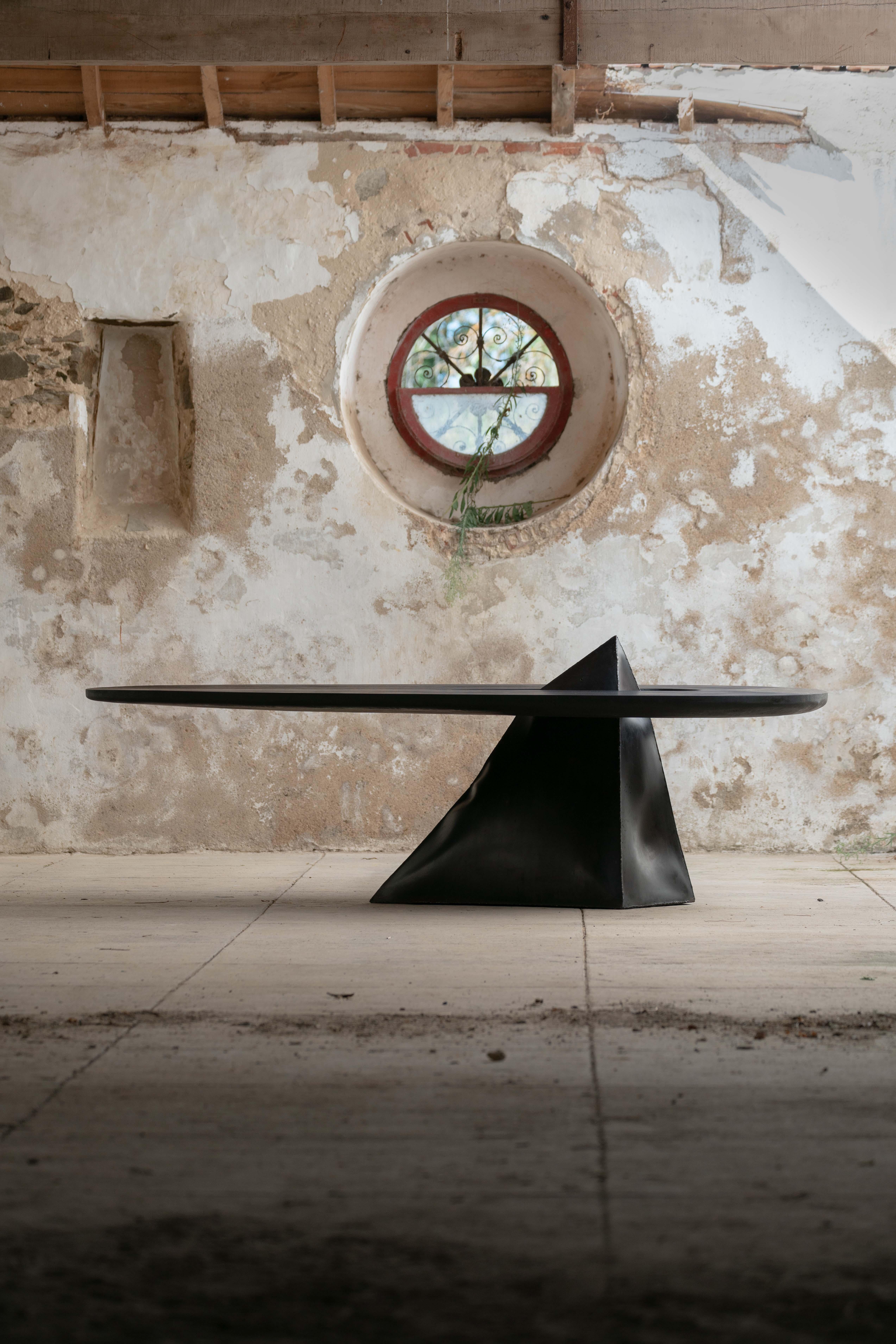 Portuguese Contemporary Exploded Metal and Wood Dining Table by Mircea Anghel For Sale