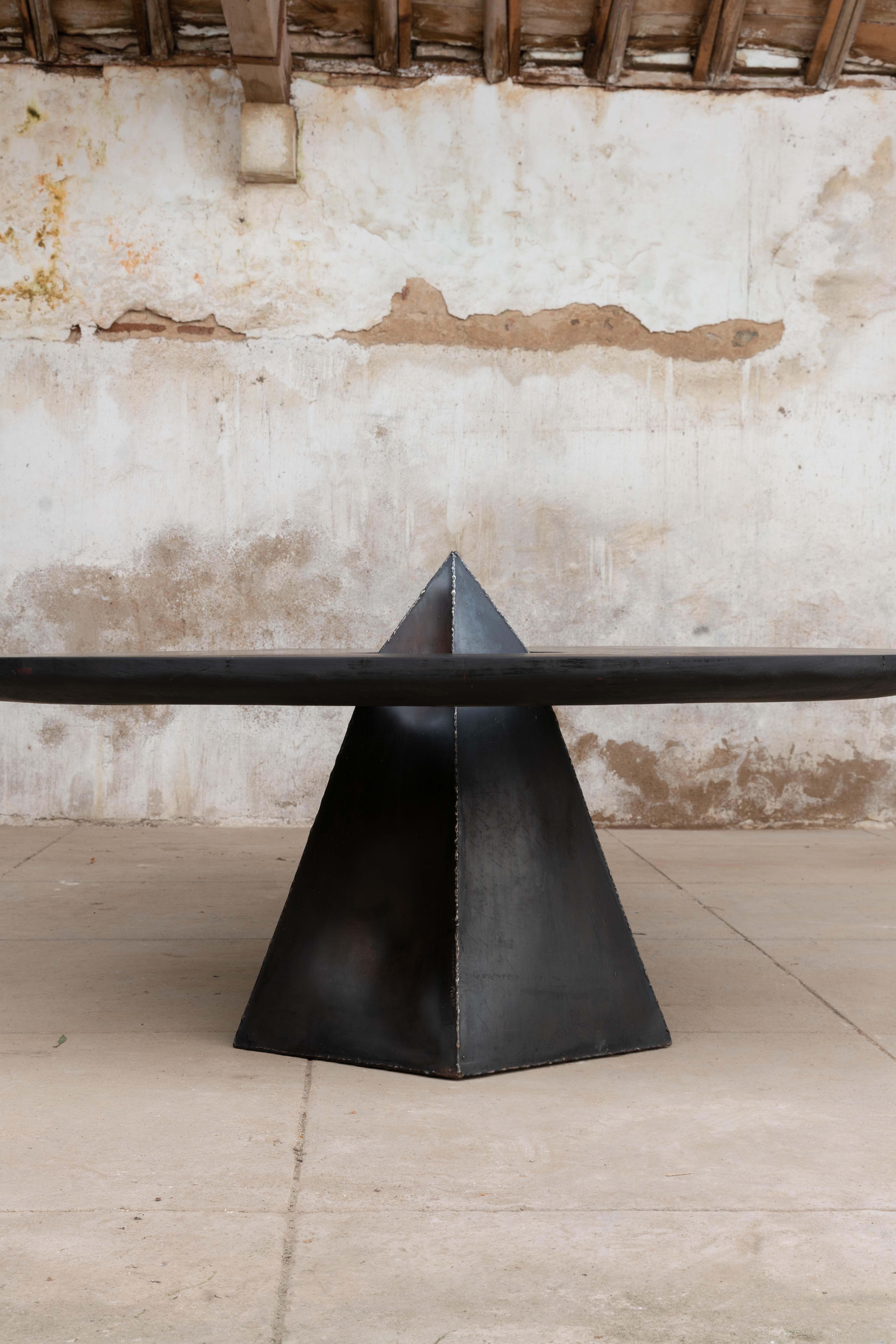 Contemporary Exploded Metal and Wood Dining Table by Mircea Anghel For Sale 2