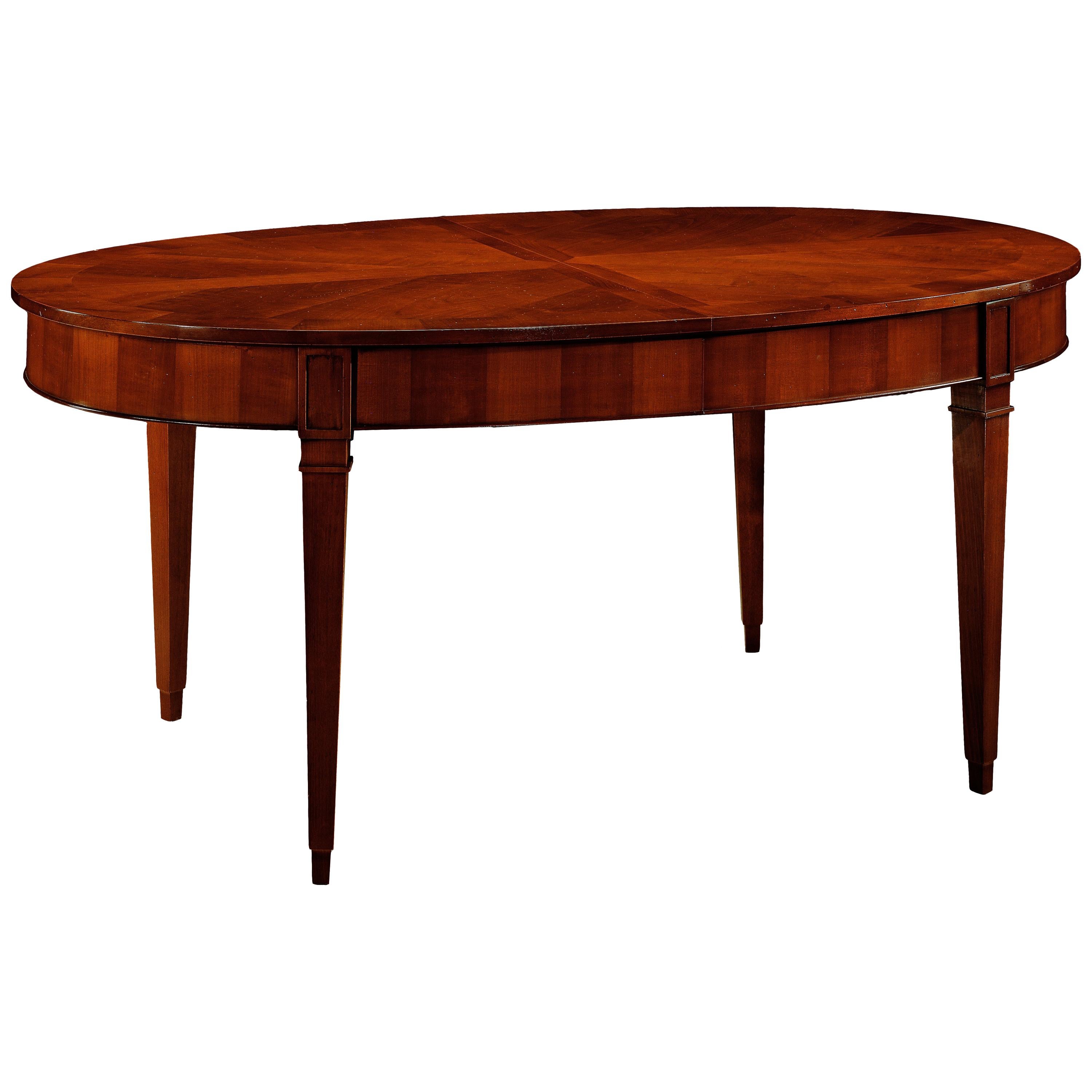 Table ovale à rallonge contemporaine en bois de cerisier, style Direttorio