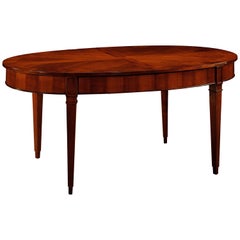 Table ovale à rallonge contemporaine en bois de cerisier, style Direttorio
