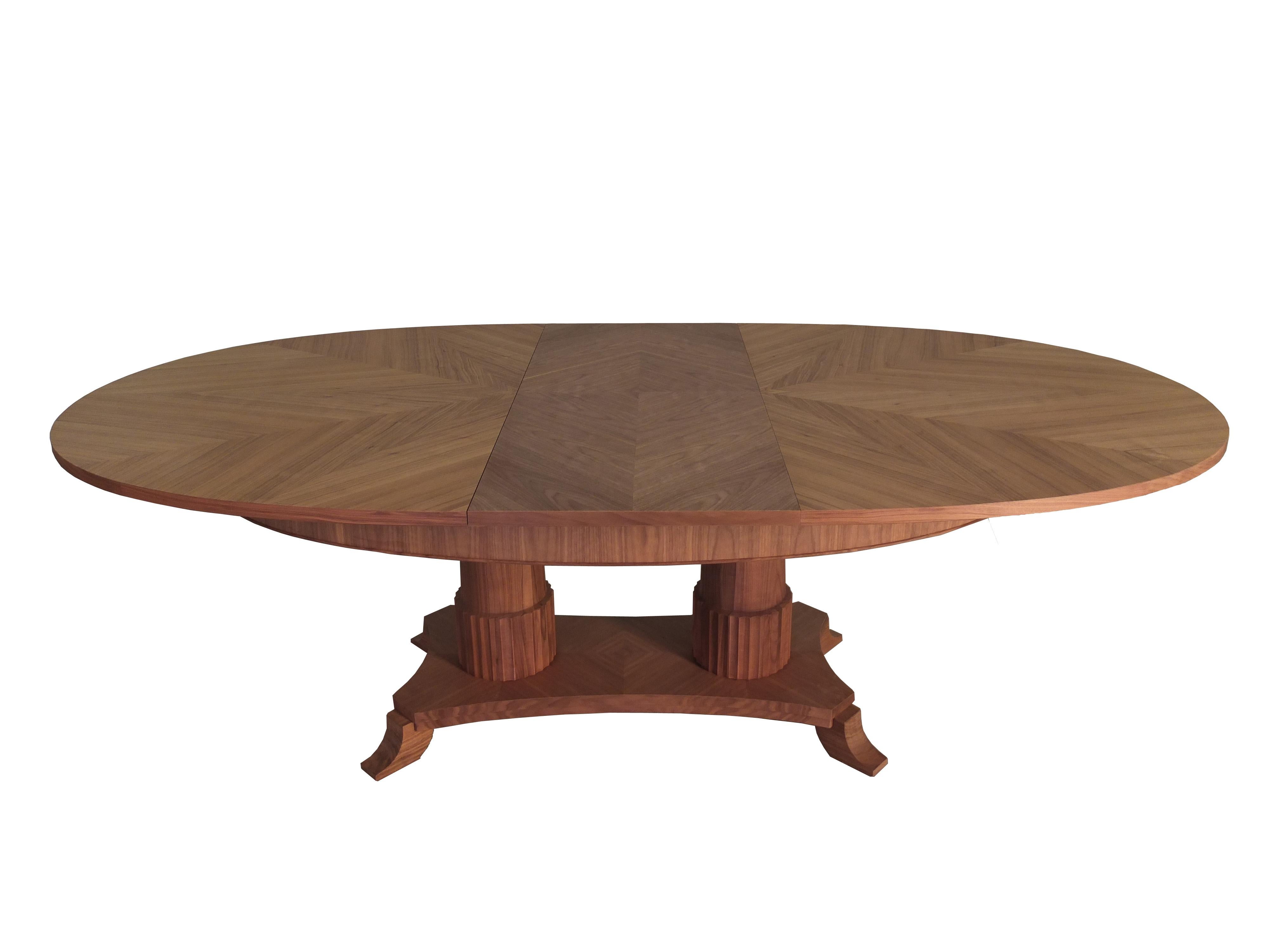 Cherry Contemporary extendable table in Biedermeier style made of cherry wood