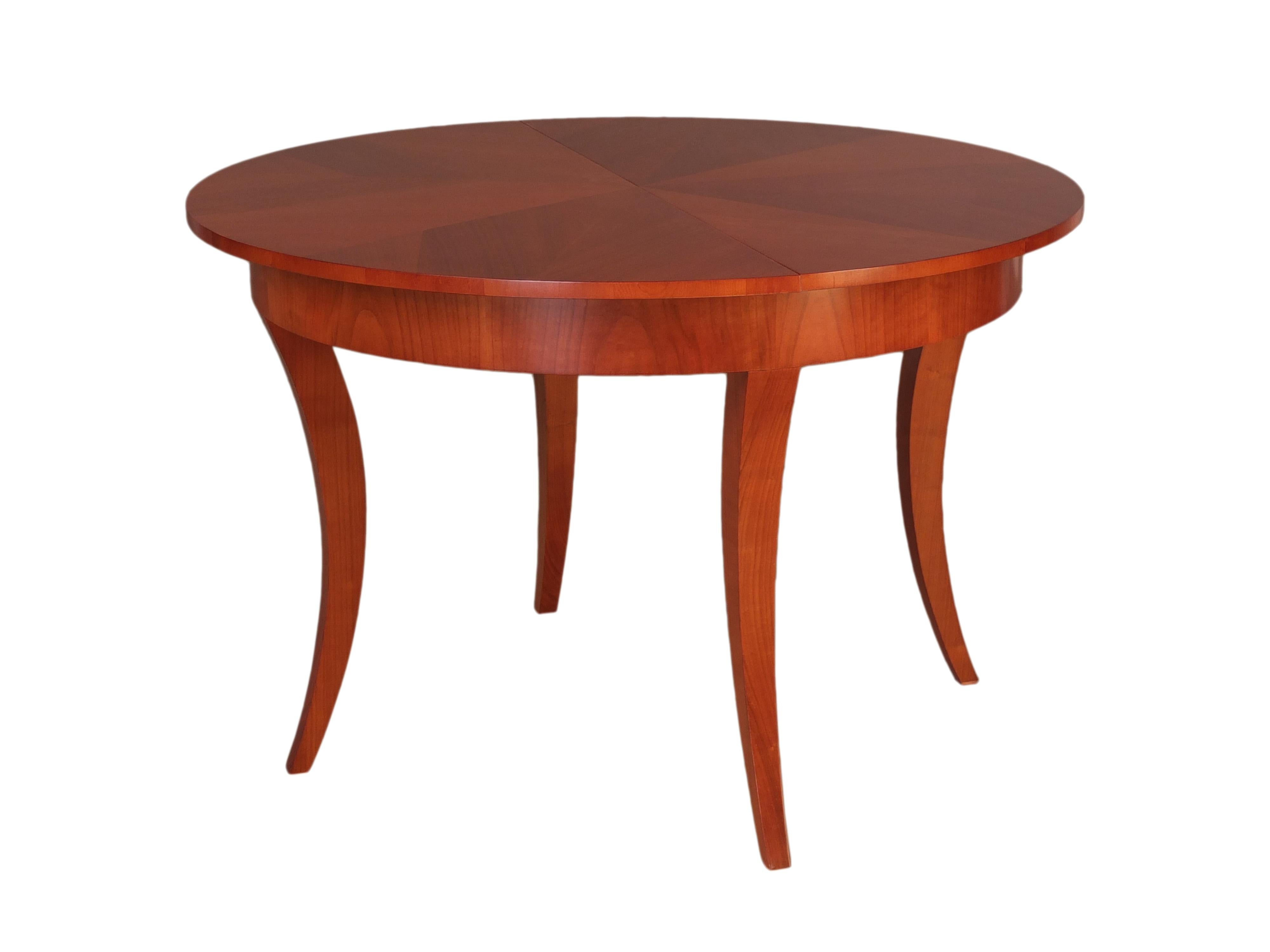 Contemporary Extendable Table in Biedermeier Style Made of Cherrywood 1