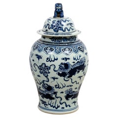 Contemporary Extra Large Chinese Blue and White Ginger Jar