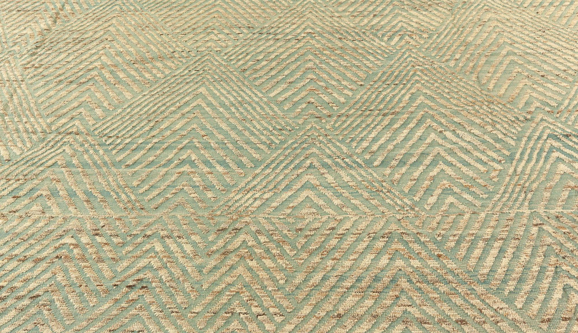 Hand-Knotted Contemporary Extra Large Textural Conifers Green Rug by Doris Leslie Blau For Sale