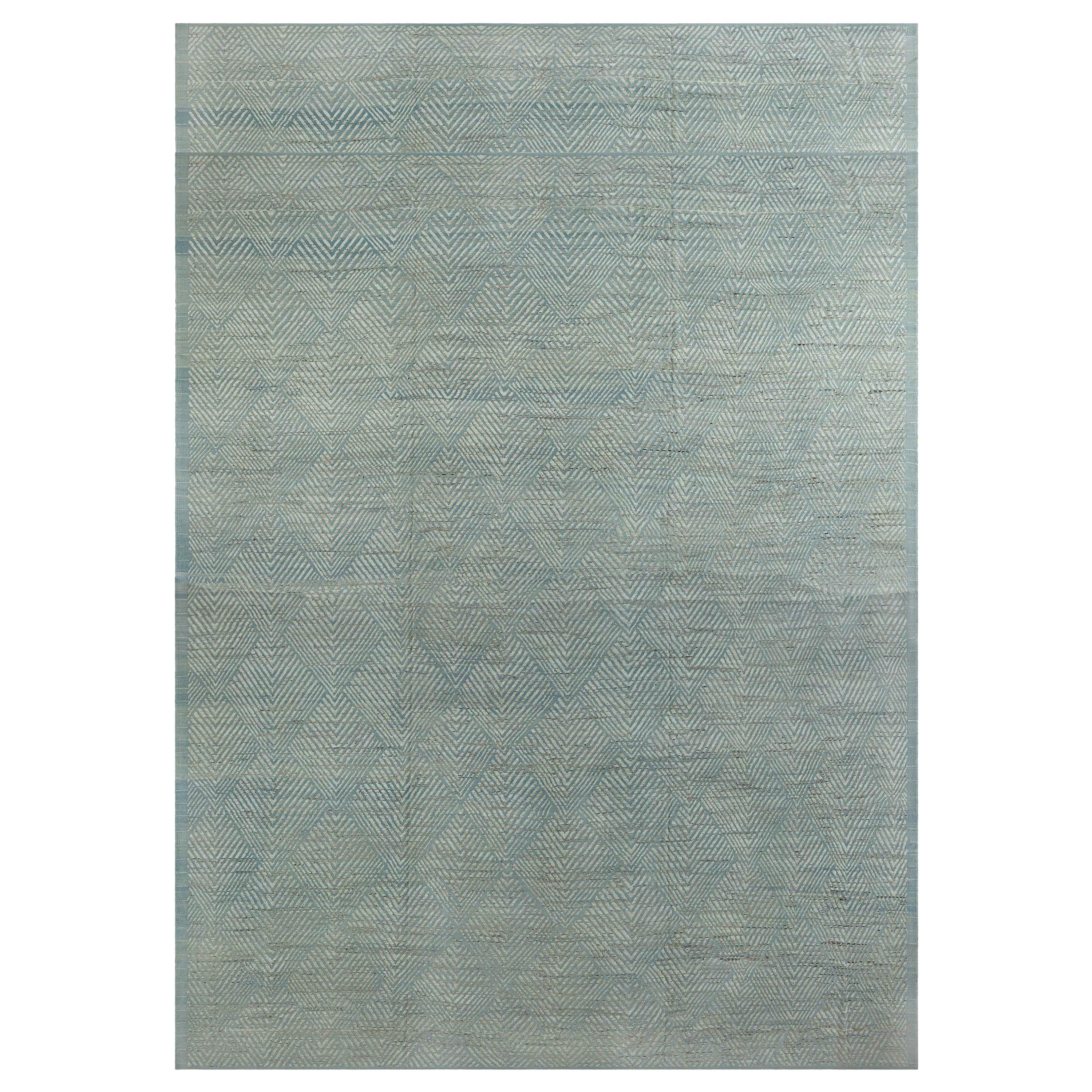 Contemporary Extra Large Textural Conifers Green Rug by Doris Leslie Blau