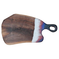 Contemporary Extra Large Walnut Charcuterie Serving Board with Coloured Acrylic