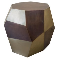 Taburete de tambor contemporáneo tricolor facetado de Robert Kuo, edición limitada