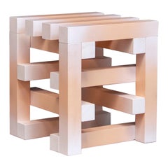 Contemporary Faded Stool in Pine Wood by Erik Olovsson