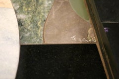 contemporary F.Aguila  mixed raised  stone abstract portrait a man, women