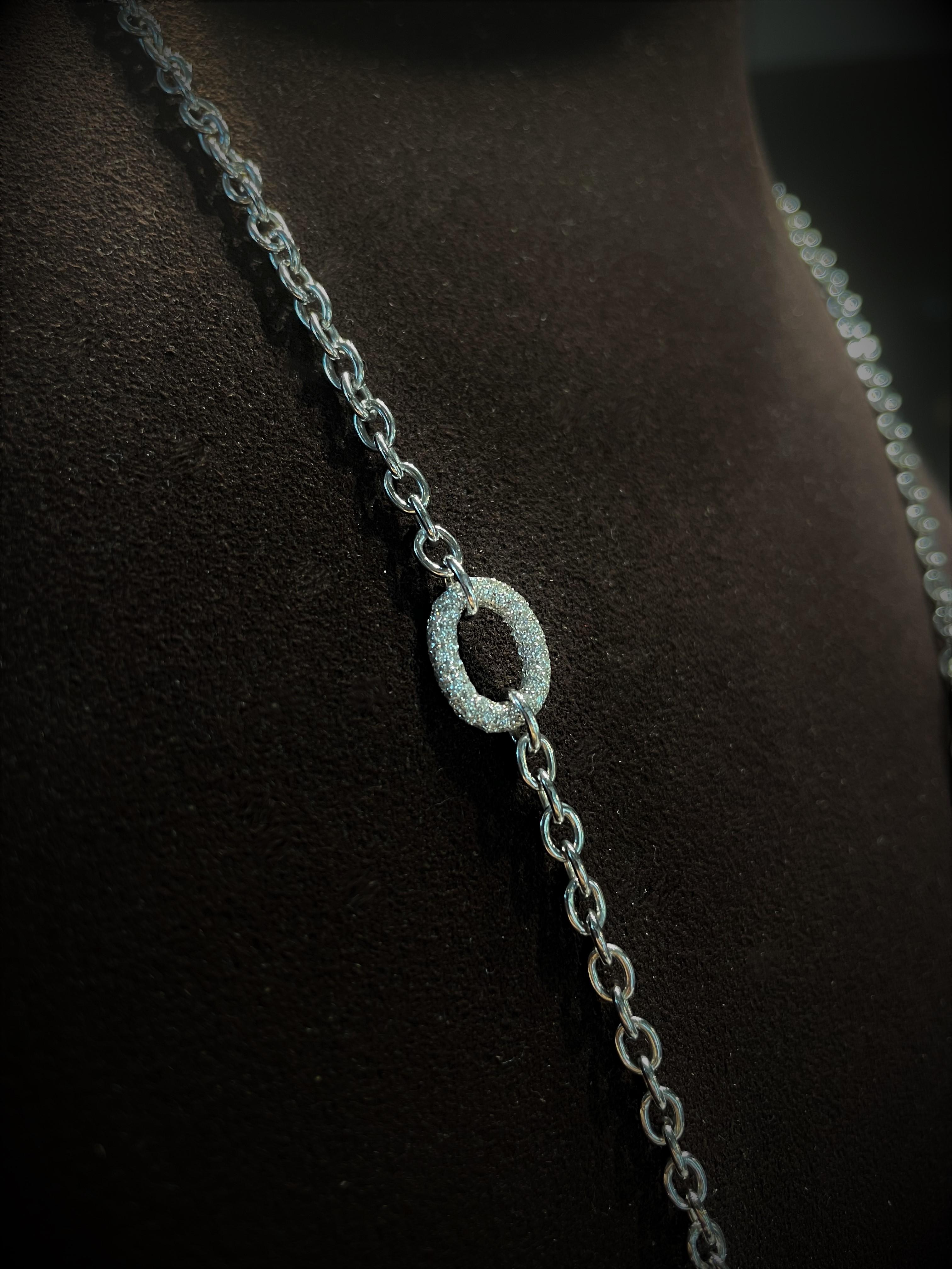 Rosior one-off Fancy Cut Diamond Pear Shape Pendant Necklace set in White Gold In New Condition In Porto, PT
