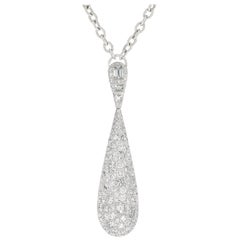 Rosior one-off Fancy Cut Diamond Pear Shape Pendant Necklace set in White Gold