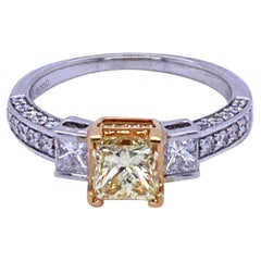 Contemporary Fancy Yellow Diamond Engagement Ring