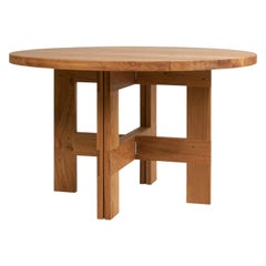 Table de salle  manger ronde rustique de ferme au design scandinave contemporain FRAMA