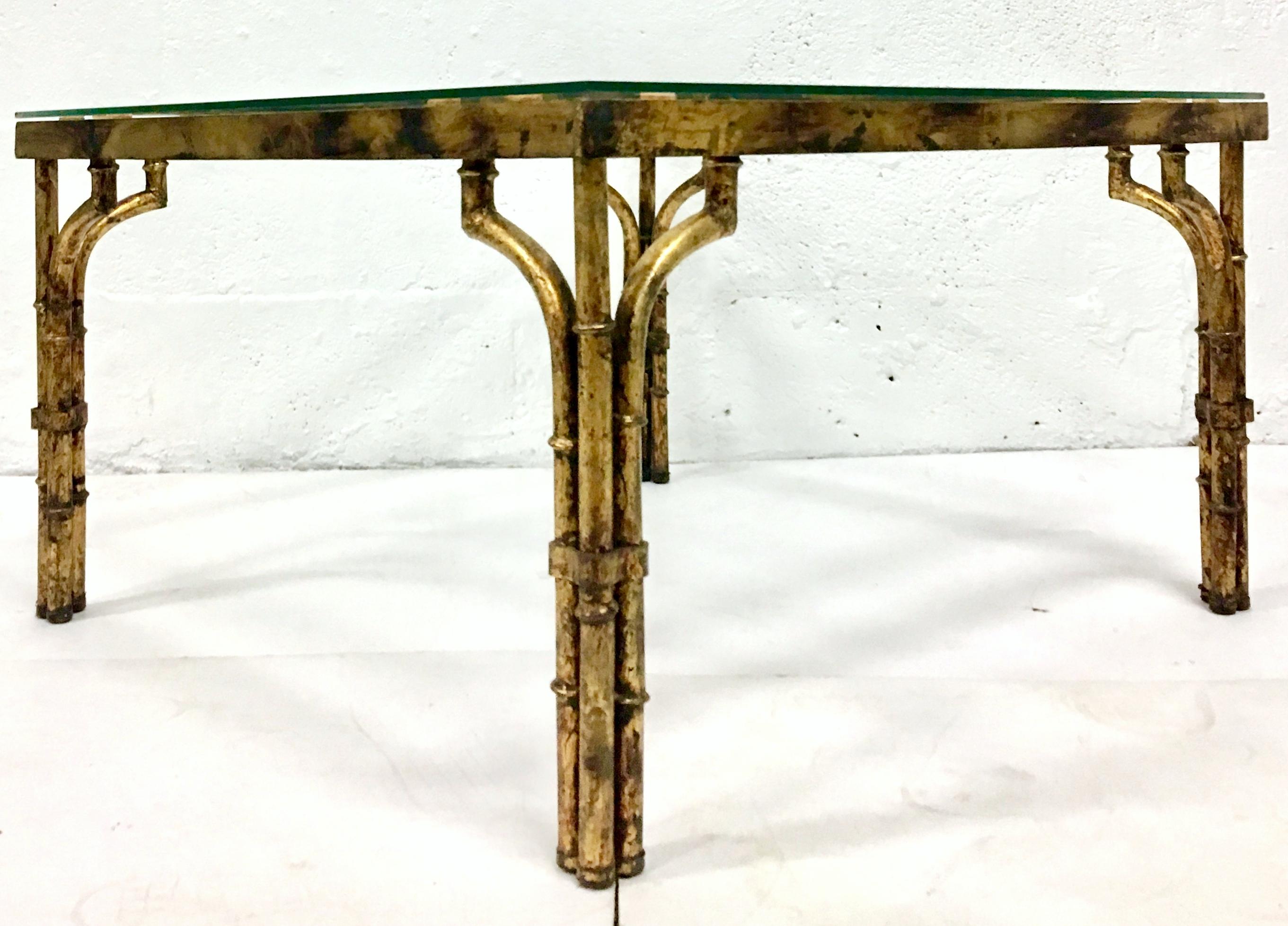 glass and iron coffee table