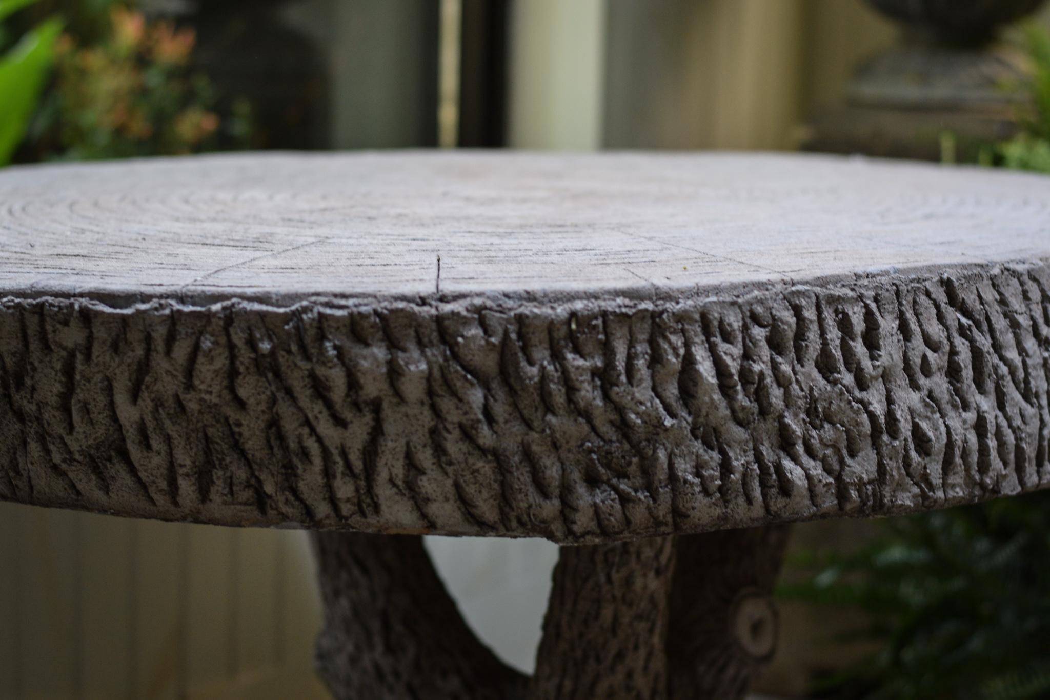 Cement Contemporary Faux Bois Table For Sale