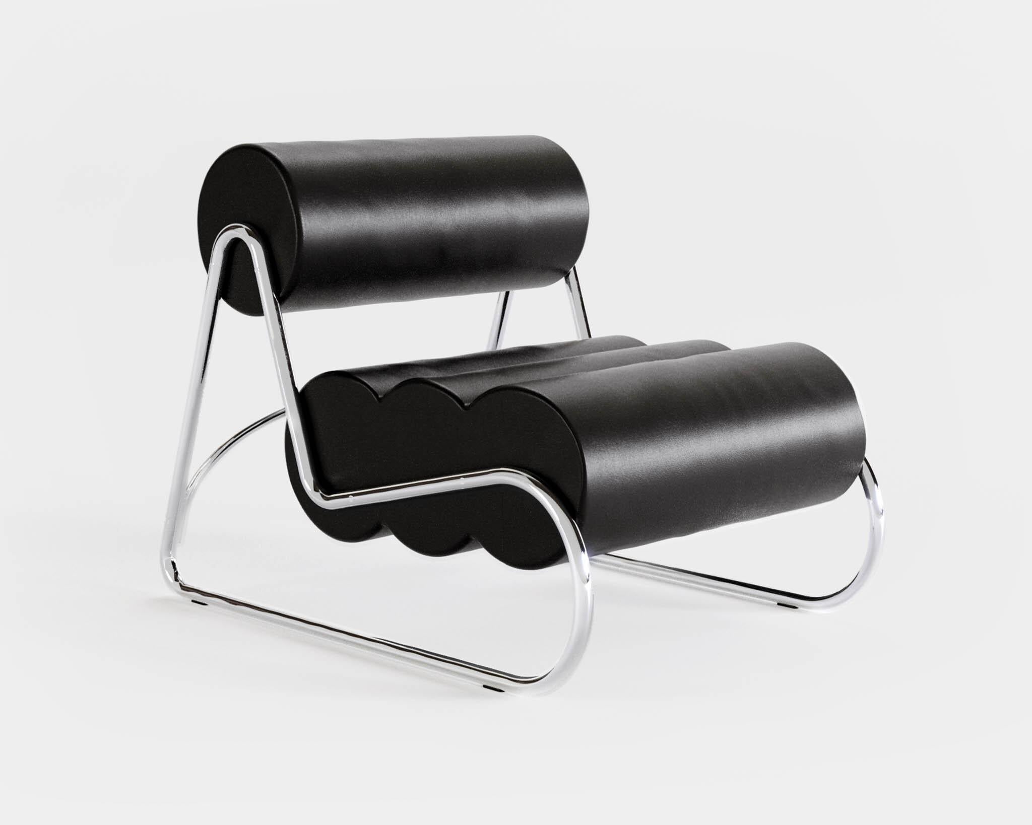 Contemporary Fave Chair by Norr11, Chrome Frame, Green Velvet For Sale 10