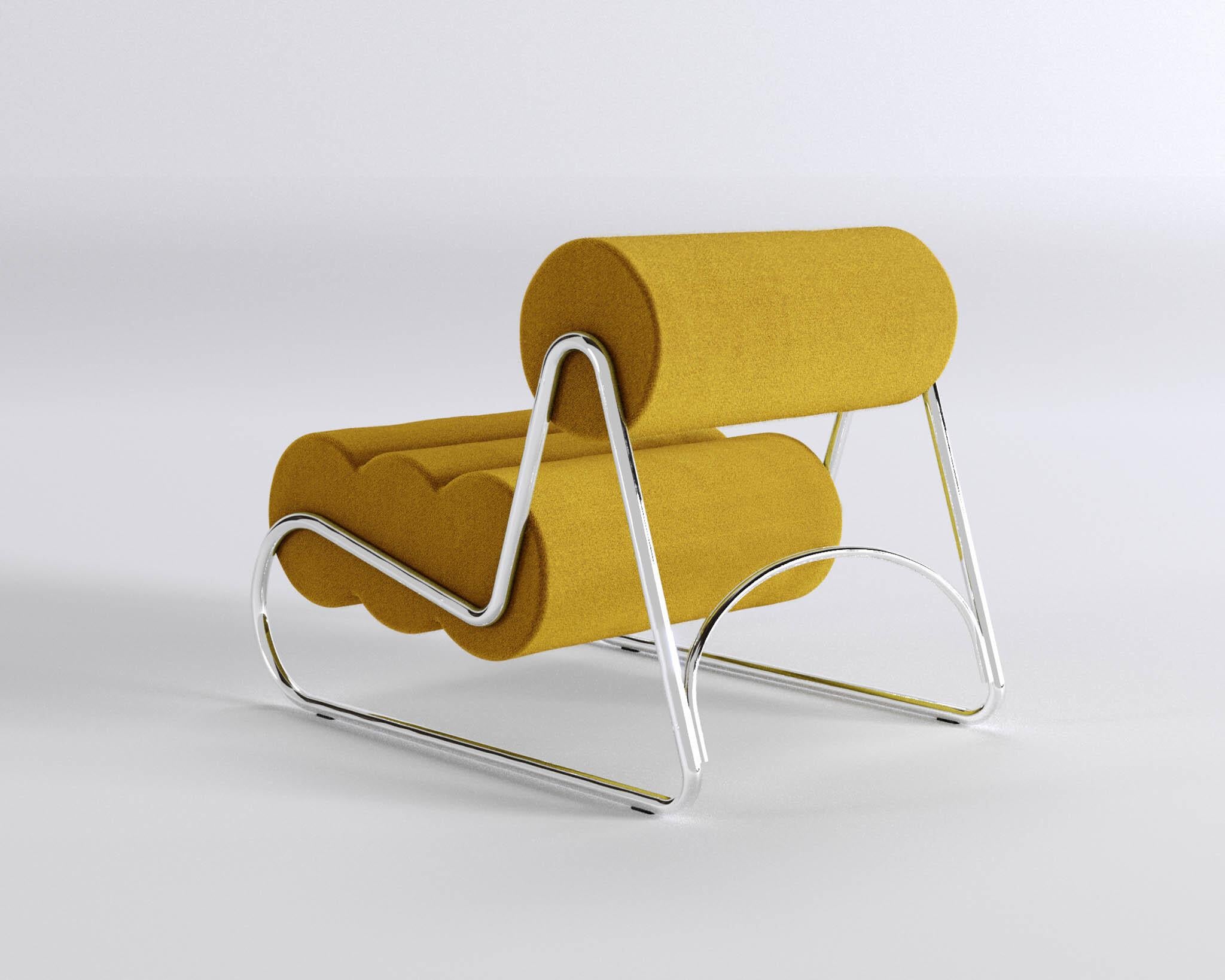 Silla contemporánea Fave de Norr11, estructura cromada, piel (Spectrum) en venta 4