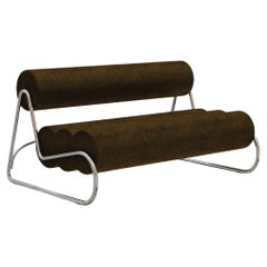 Contemporary 'Fave Sofa' by Norr11, Chrome Frame, Alpaca col.1110