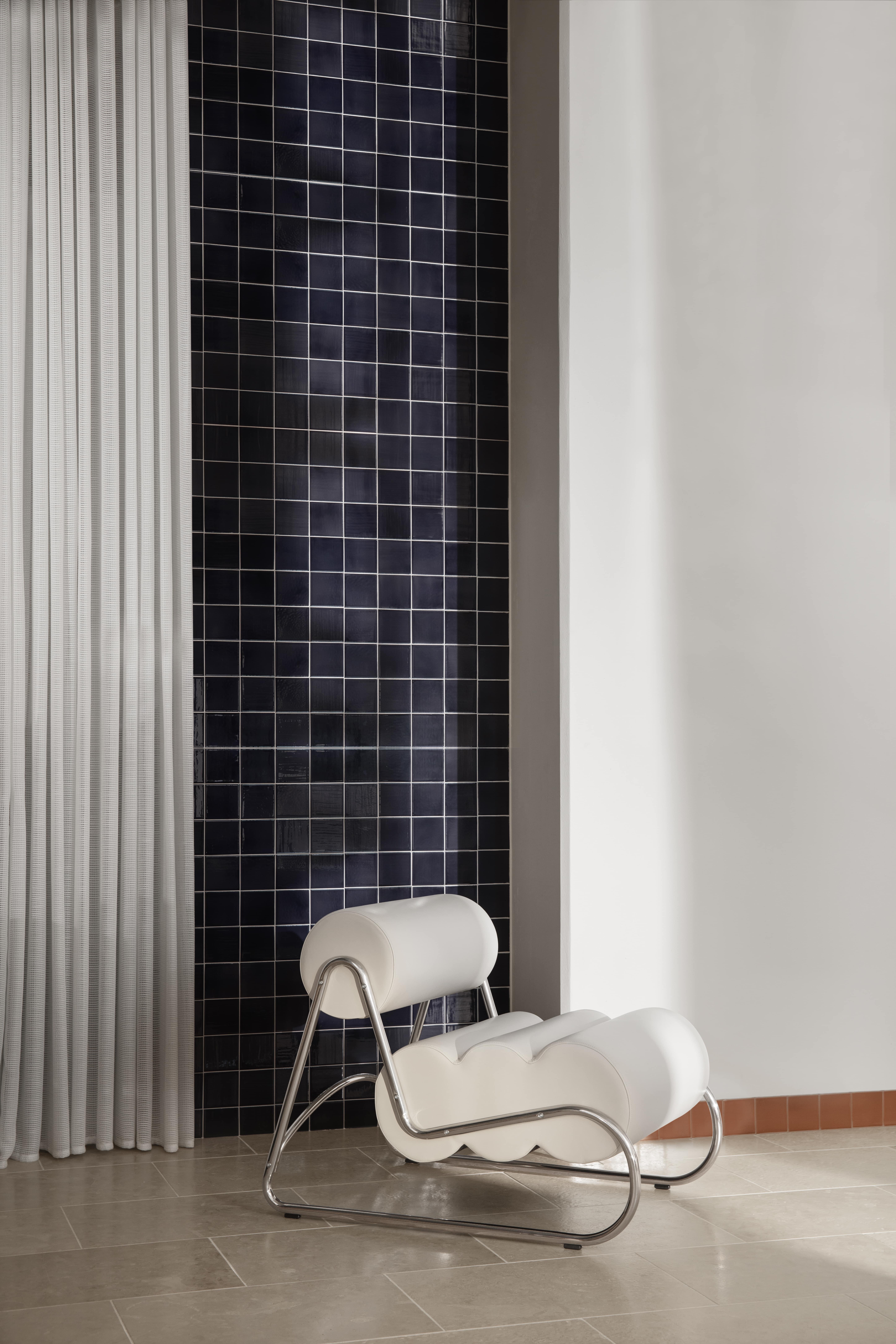 Steel Contemporary 'Fave Sofa' by Norr11, Chrome Frame, Mumble col.025 For Sale