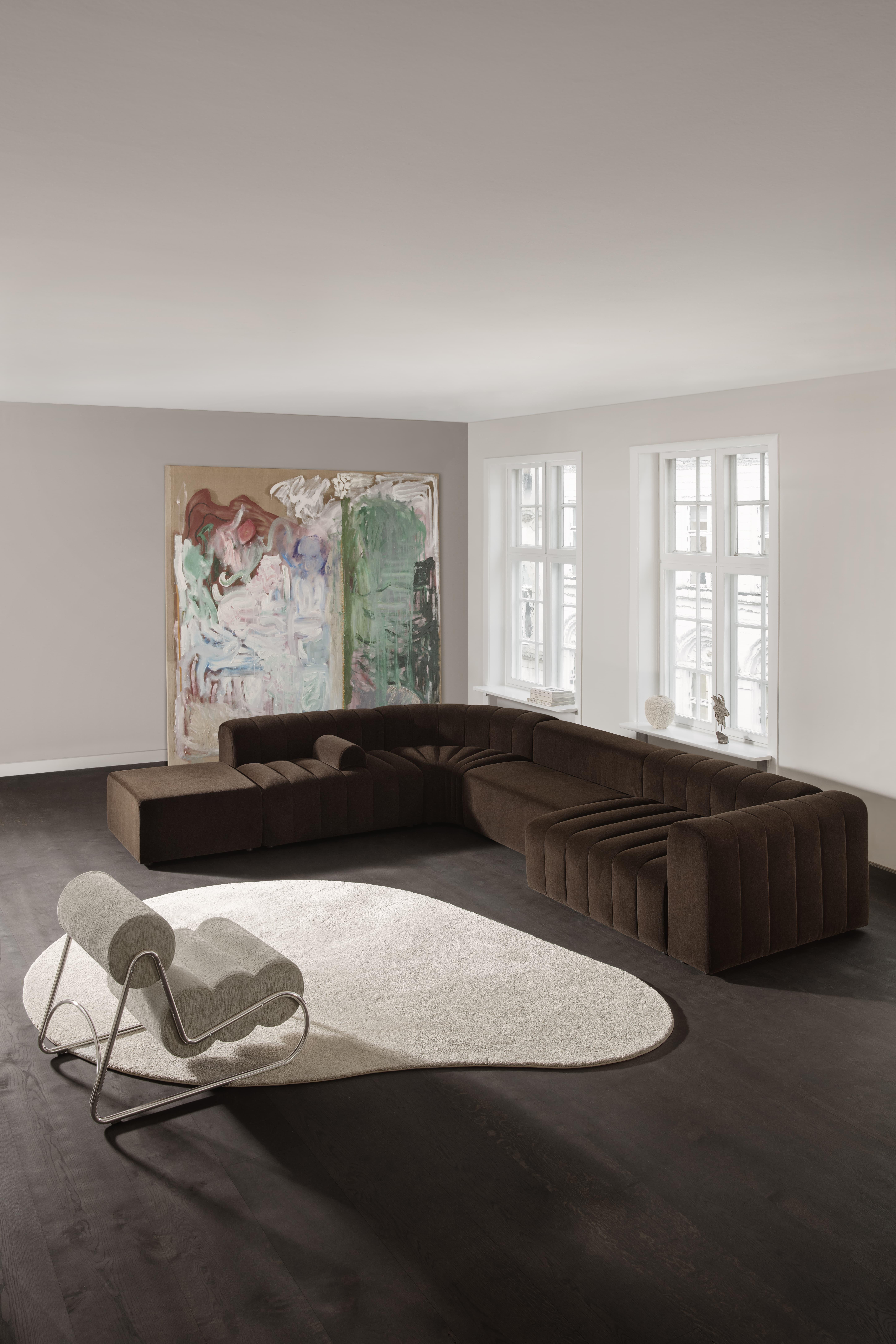 Contemporary 'Fave Sofa' by Norr11, Chrome Frame, Mumble col.026 For Sale 2