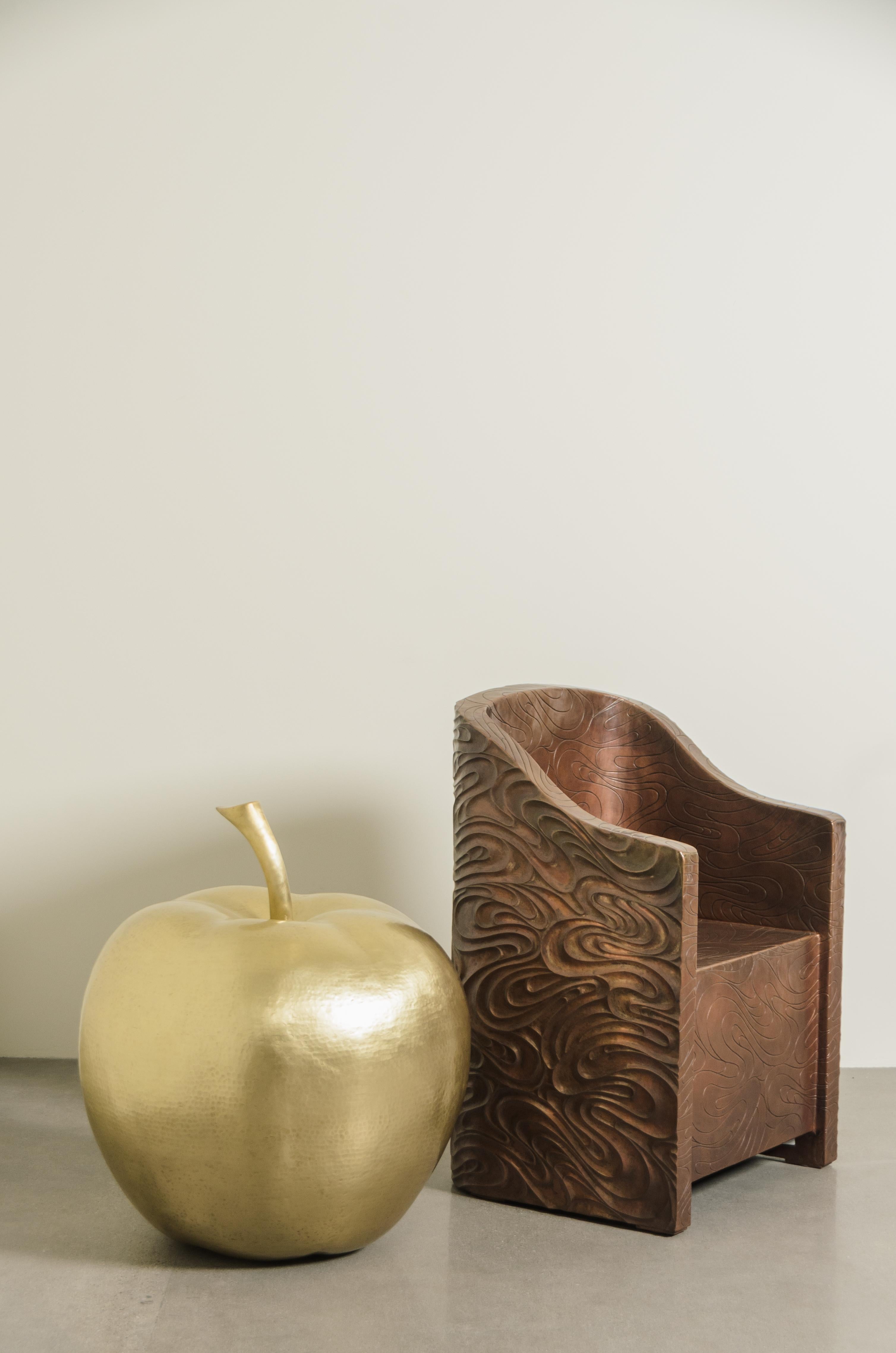 Contemporary Fei Tian Wen Chair in Repoussé Copper by Robert Kuo For Sale 6