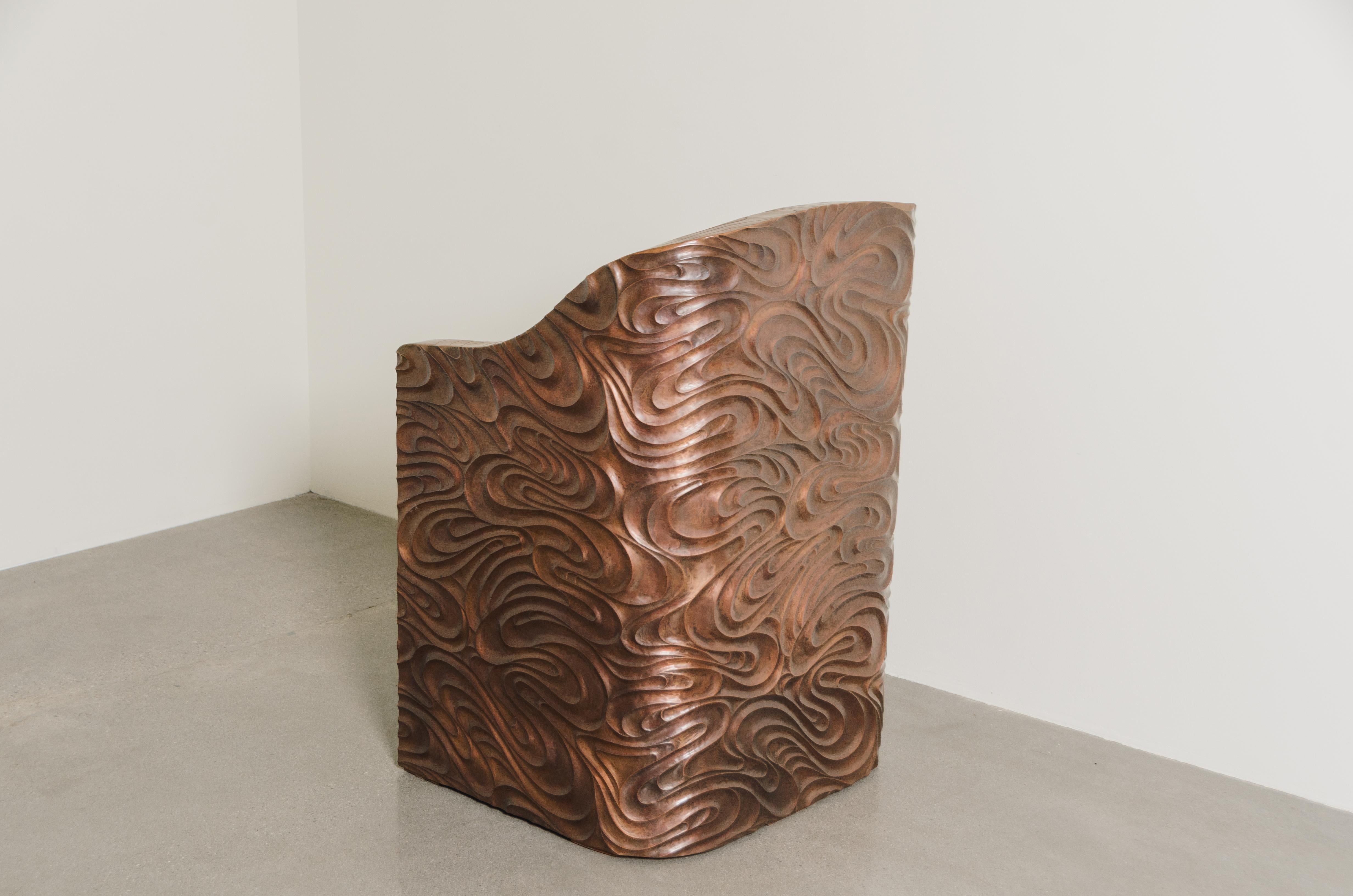 Contemporary Fei Tian Wen Chair in Repoussé Copper by Robert Kuo For Sale 1