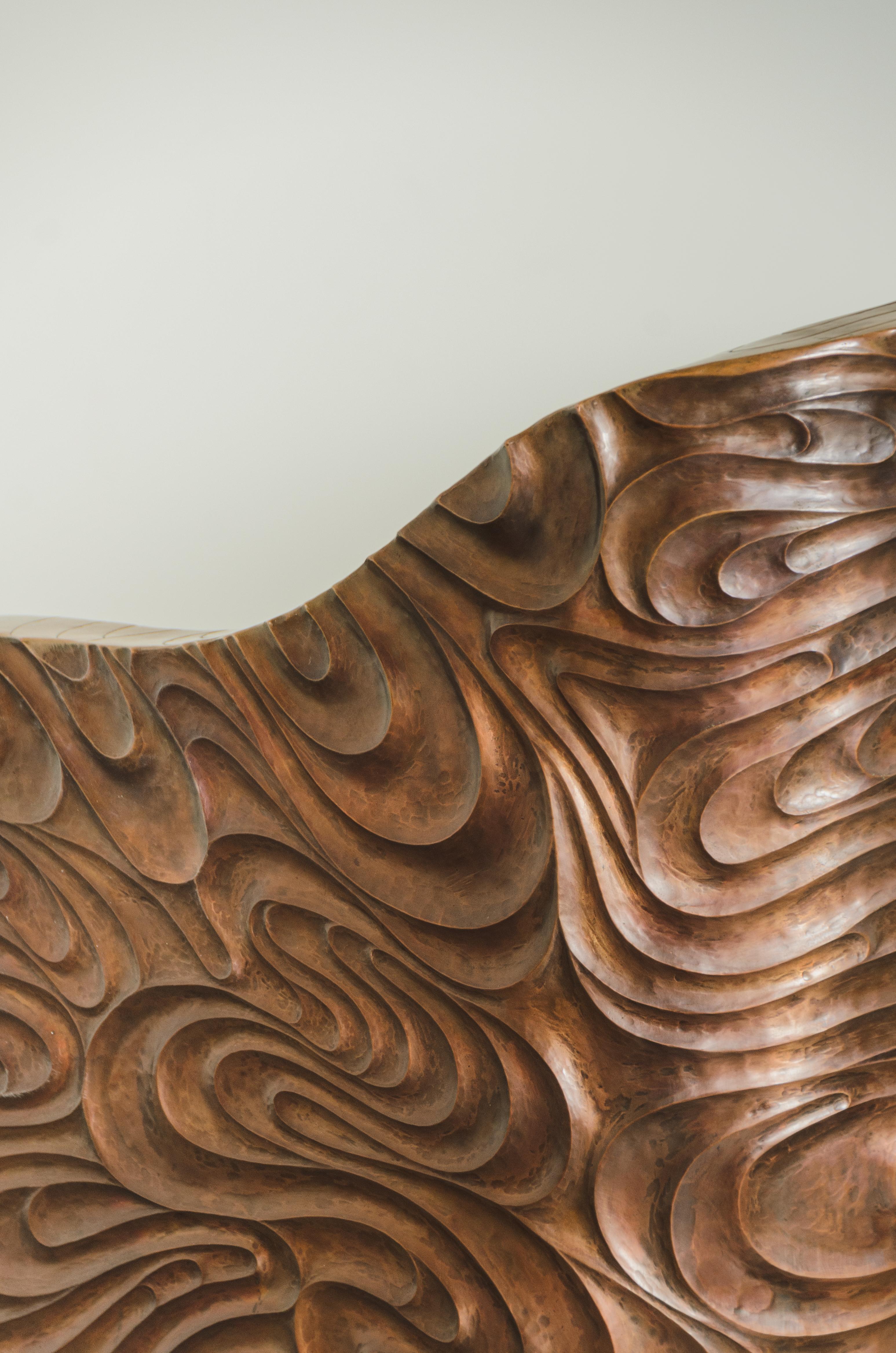 Contemporary Fei Tian Wen Chair in Repoussé Copper by Robert Kuo For Sale 3