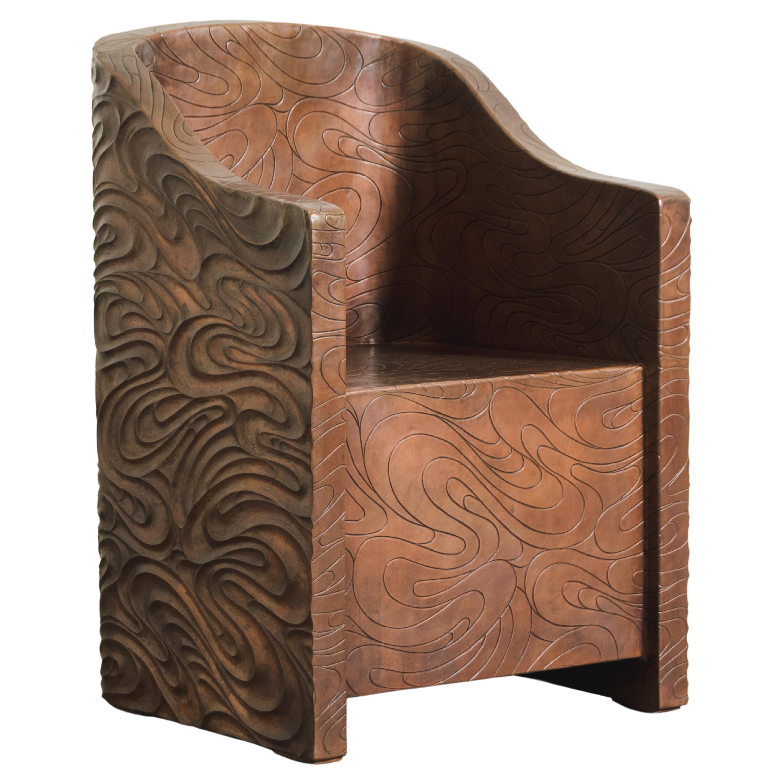 Contemporary Fei Tian Wen Chair in Repoussé Copper by Robert Kuo For Sale