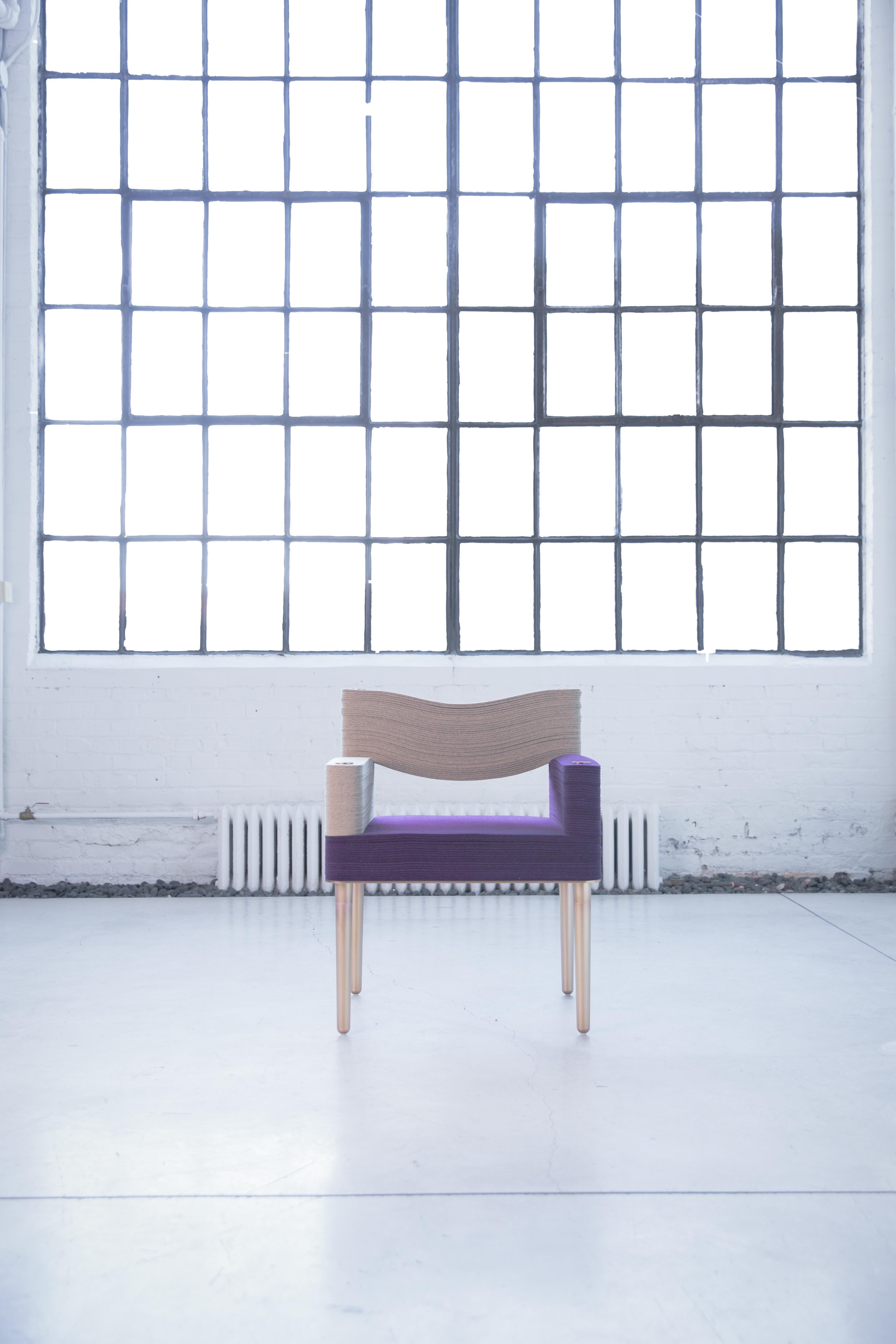 Stacklab  Felt Armchair - Merino Wool with Metal Legs In New Condition For Sale In Toronto, Ontario