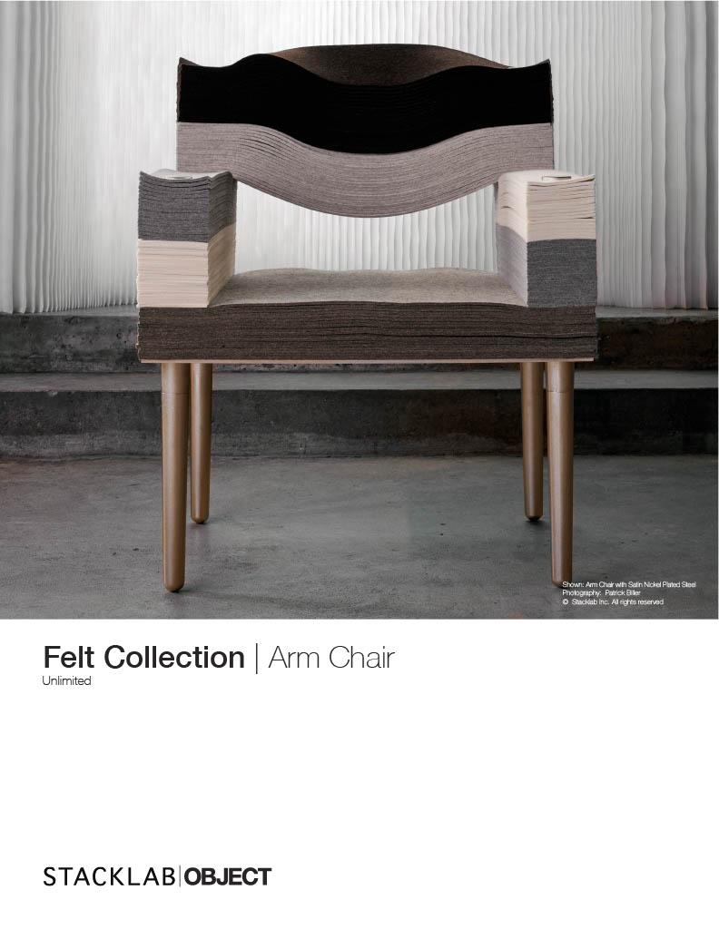 Stacklab  Sessel aus Filz – Wolle aus Merinowolle mit Metallbeinen im Angebot 4