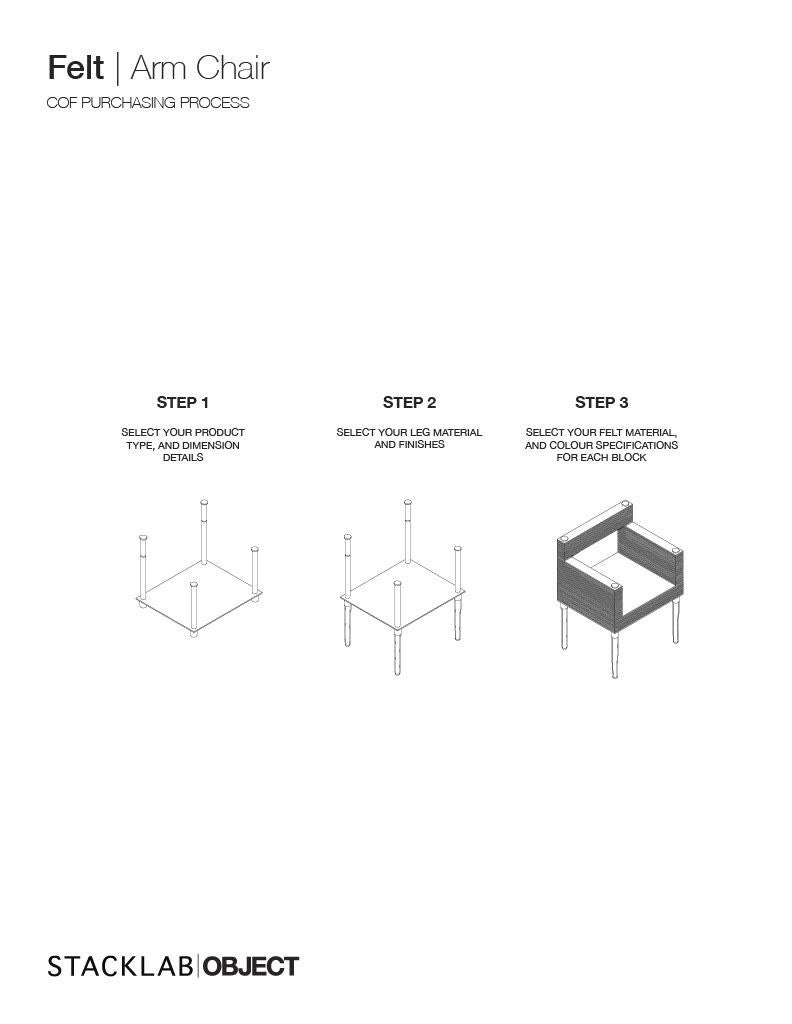 Stacklab  Sessel aus Filz – Wolle aus Merinowolle mit Metallbeinen im Angebot 6