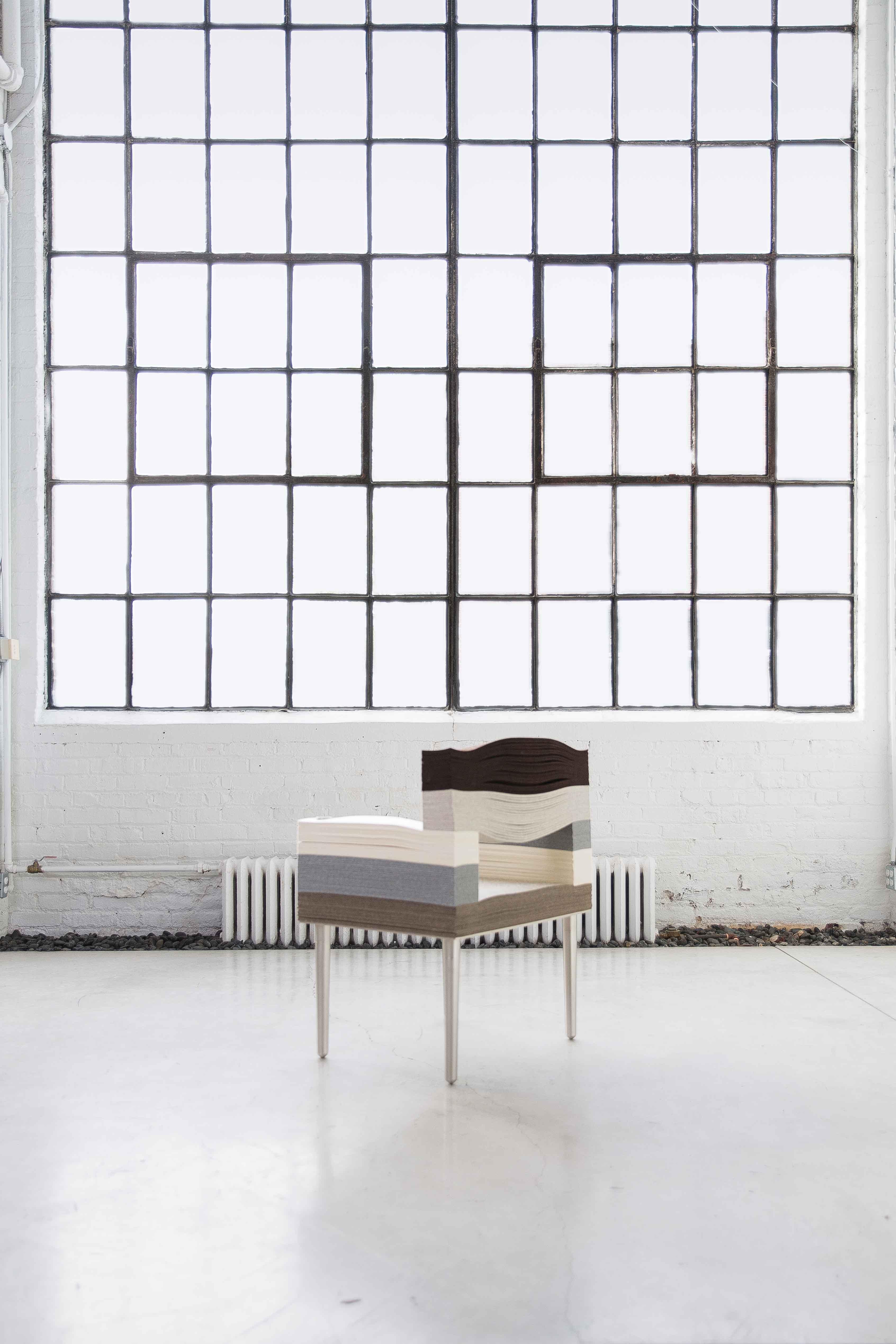 Stacklab  Sessel aus Filz – Wolle aus Merinowolle mit Metallbeinen (Moderne) im Angebot