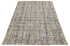 Contemporary Felted Handmade Wool Rug In Gray With Geometric Pattern by Apadana