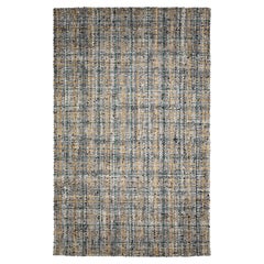 Contemporary Felted Handmade Wool Rug In Gray With Geometric Pattern by Apadana