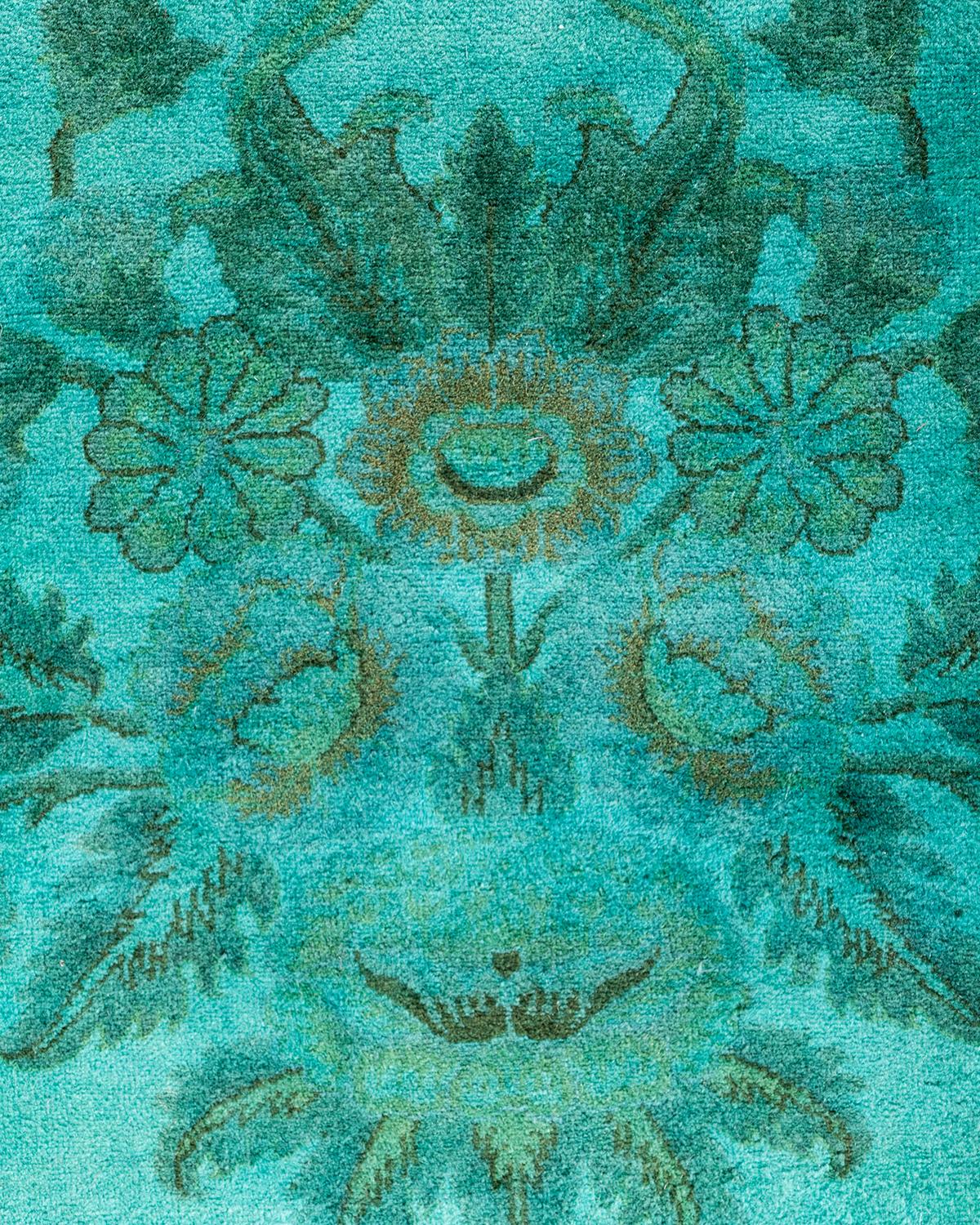 Alfombra contemporánea de lana anudada a mano de color azul vibrante Pakistaní en venta