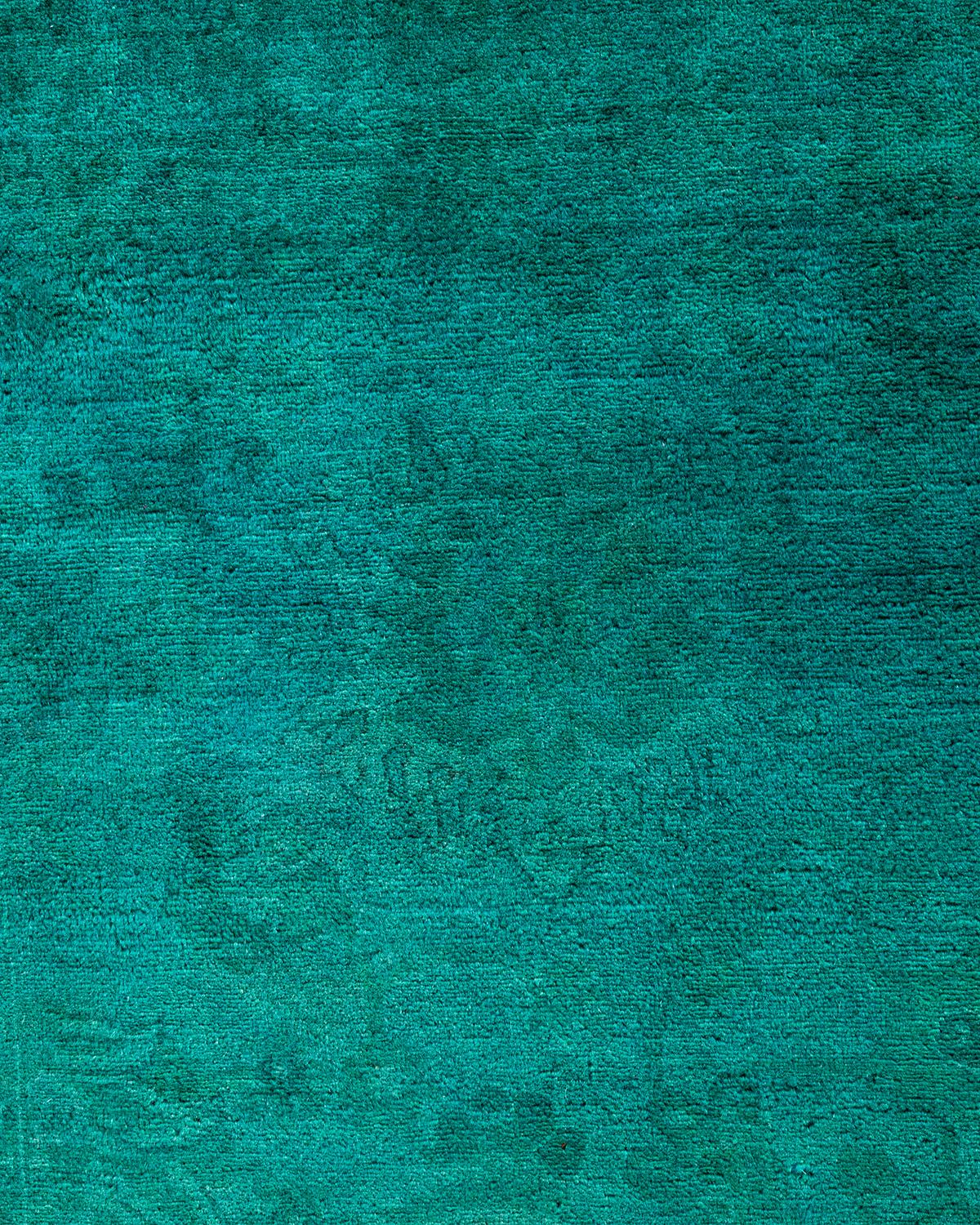 Pakistano Tappeto contemporaneo Fine Vibrance in lana annodata a mano di colore blu in vendita