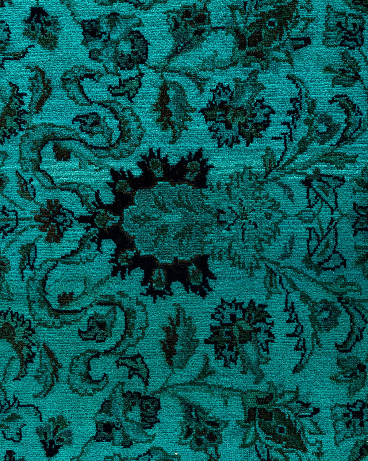 Alfombra contemporánea de lana anudada a mano de color azul vibrante Pakistaní en venta