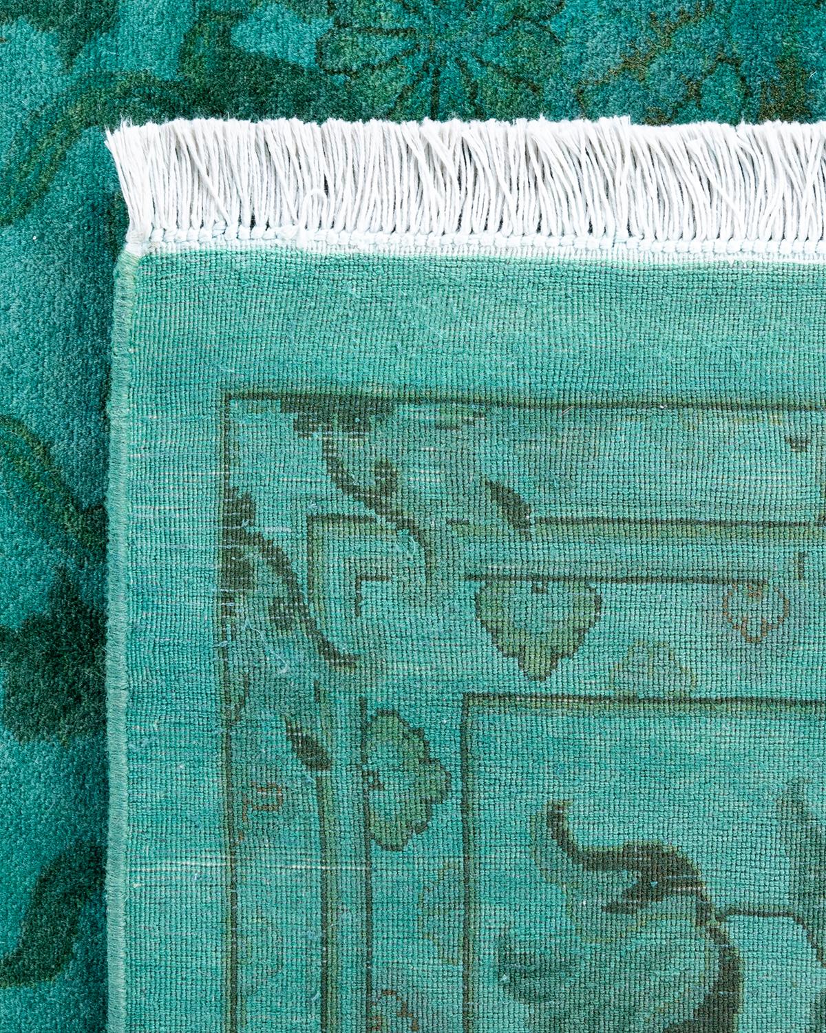 Alfombra contemporánea de lana anudada a mano de color azul vibrante Siglo XXI y contemporáneo en venta