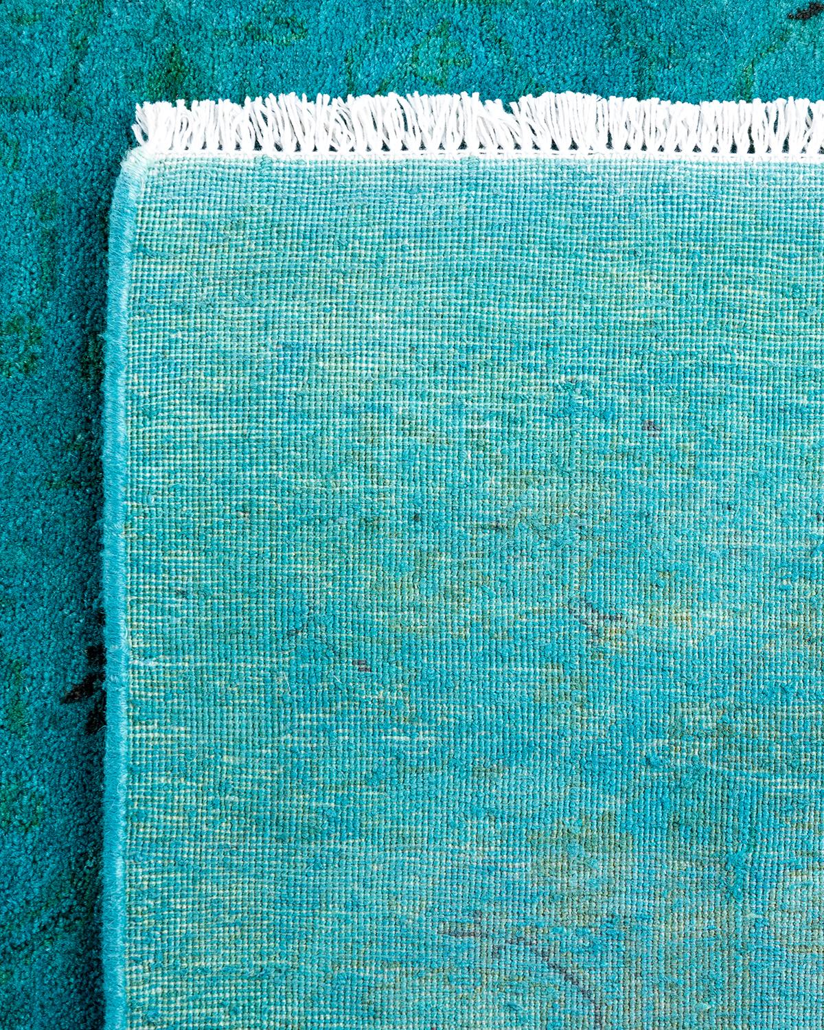 XXI secolo e contemporaneo Tappeto contemporaneo Fine Vibrance in lana annodata a mano di colore blu in vendita