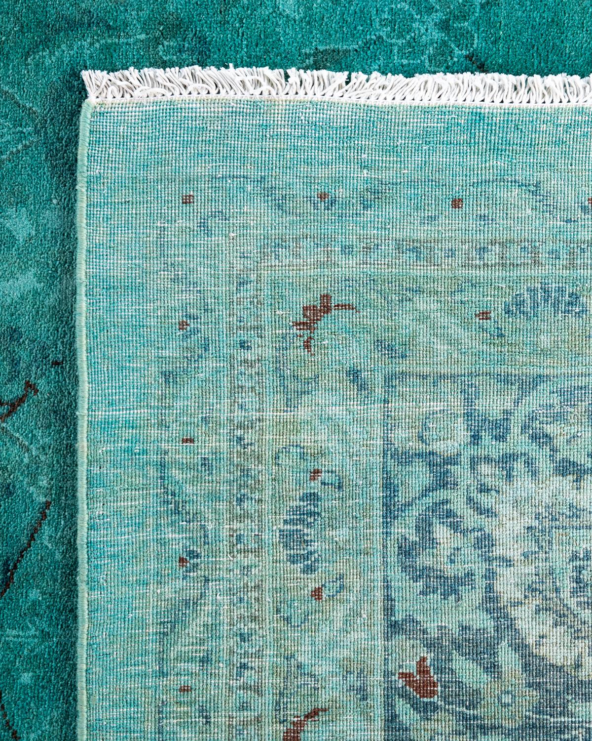 XXI secolo e contemporaneo Tappeto contemporaneo Fine Vibrance in lana annodata a mano di colore blu in vendita