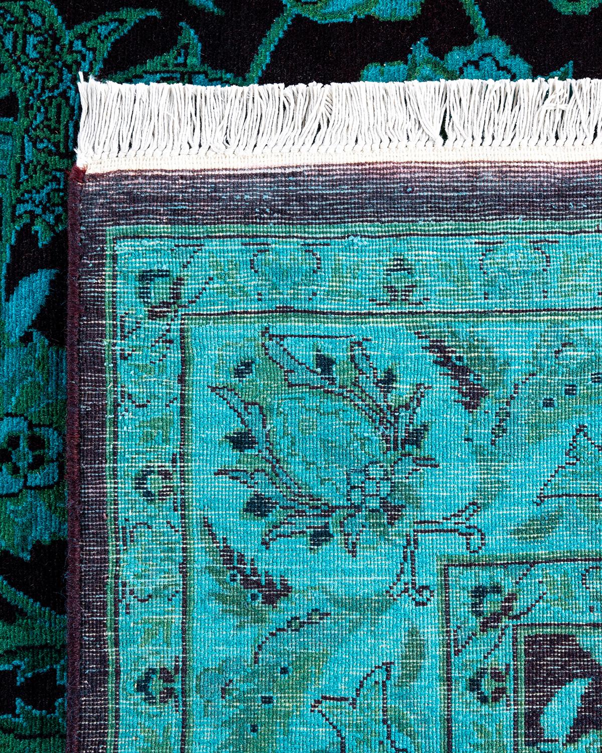 Contemporary Fine Vibrance Hand Knotted Wool Blue Area Rug  (21. Jahrhundert und zeitgenössisch) im Angebot