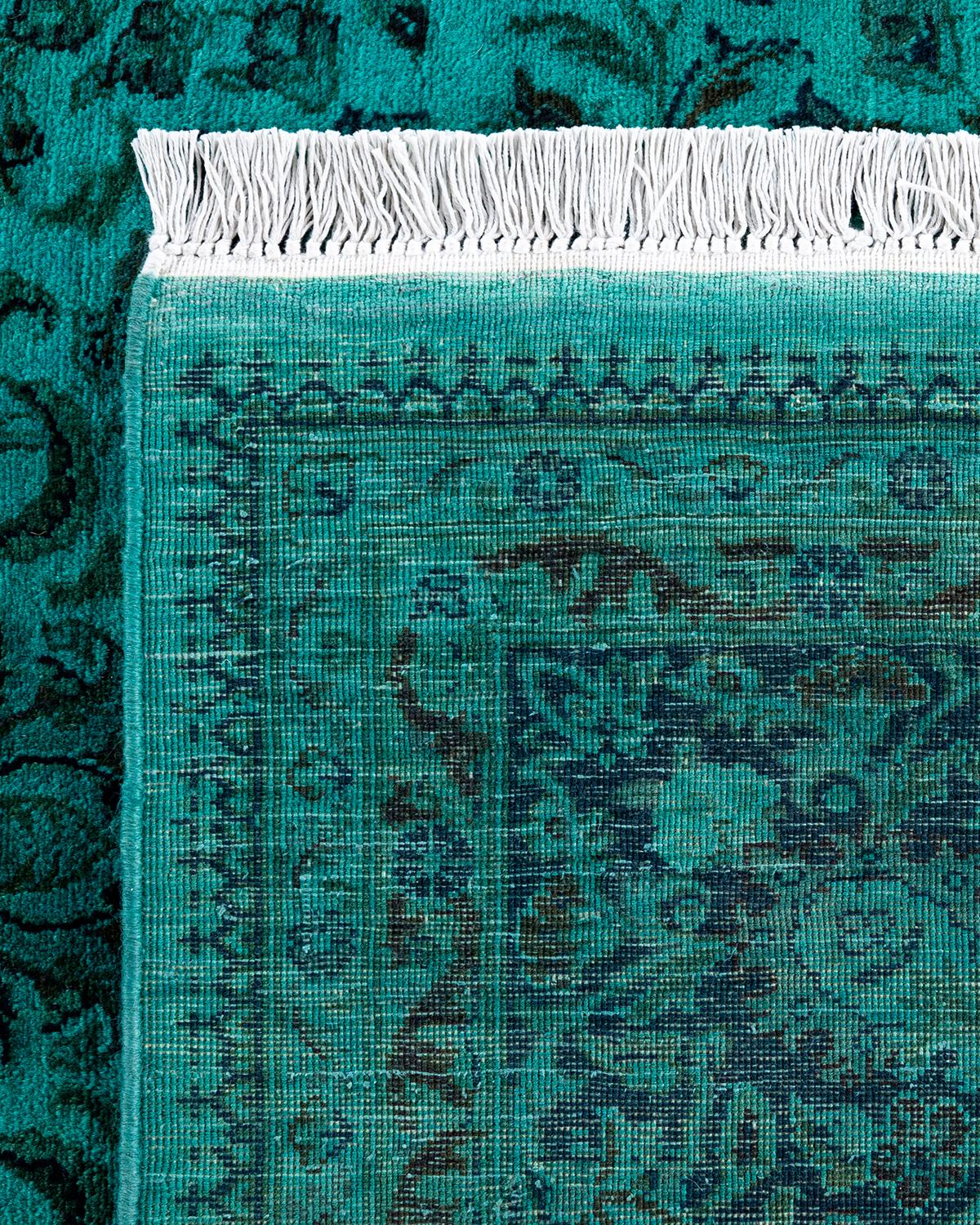 Alfombra contemporánea de lana anudada a mano de color azul vibrante Siglo XXI y contemporáneo en venta