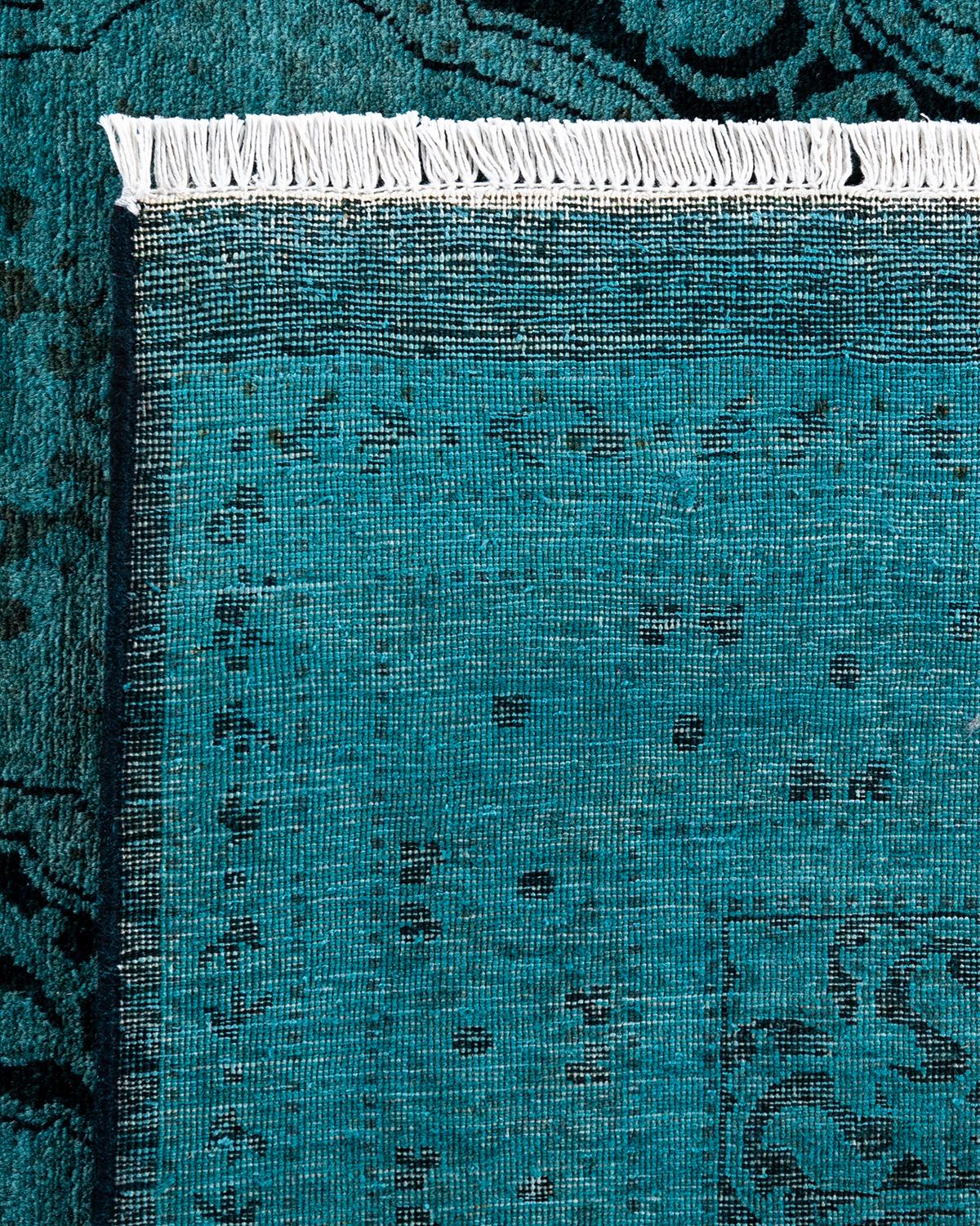Contemporary Fine Vibrance Hand Knotted Wool Blue Area Rug (21. Jahrhundert und zeitgenössisch) im Angebot